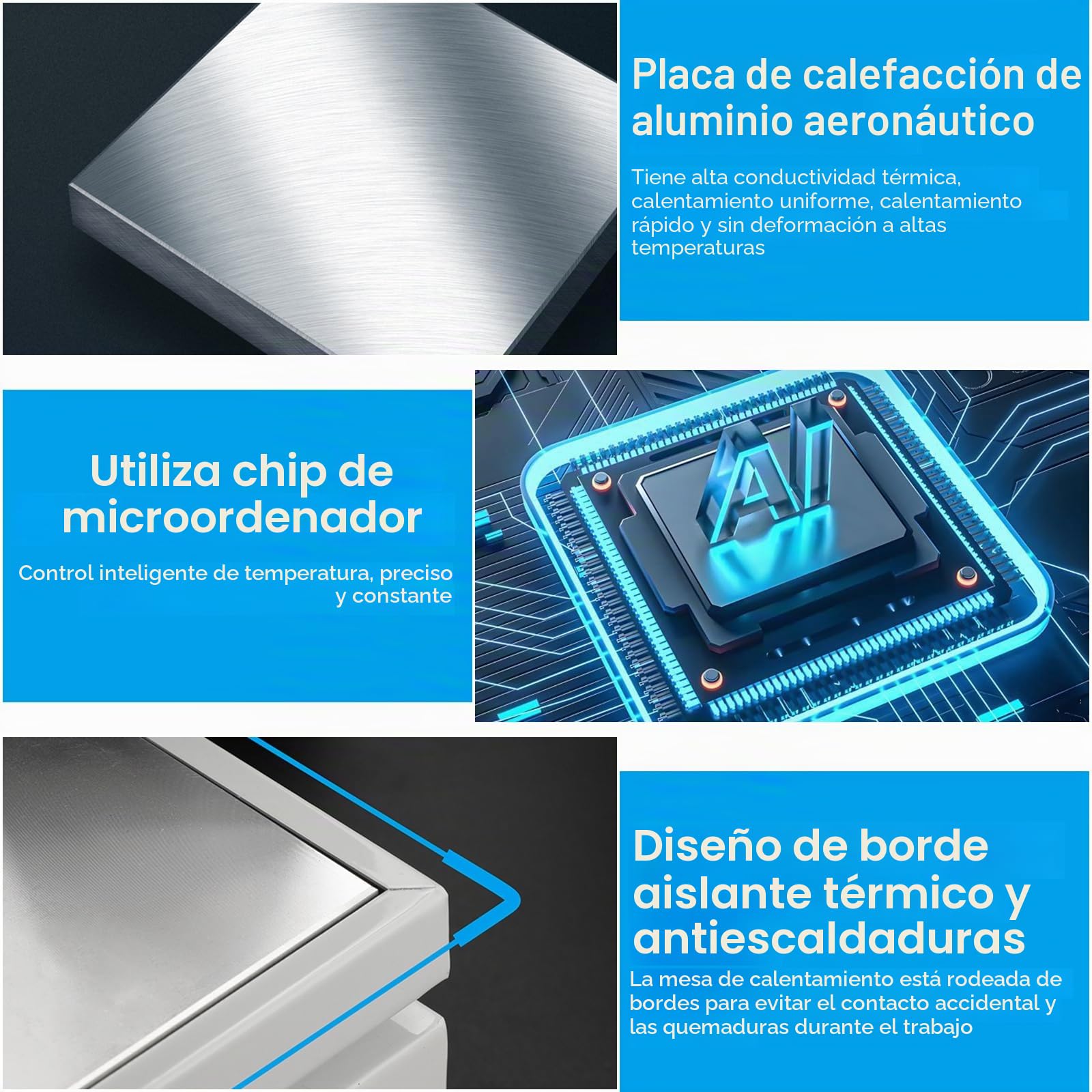 Placa LED de 550 W para placa de circuito impreso (PCB), microordenador, estación de precalentamiento para SMD
