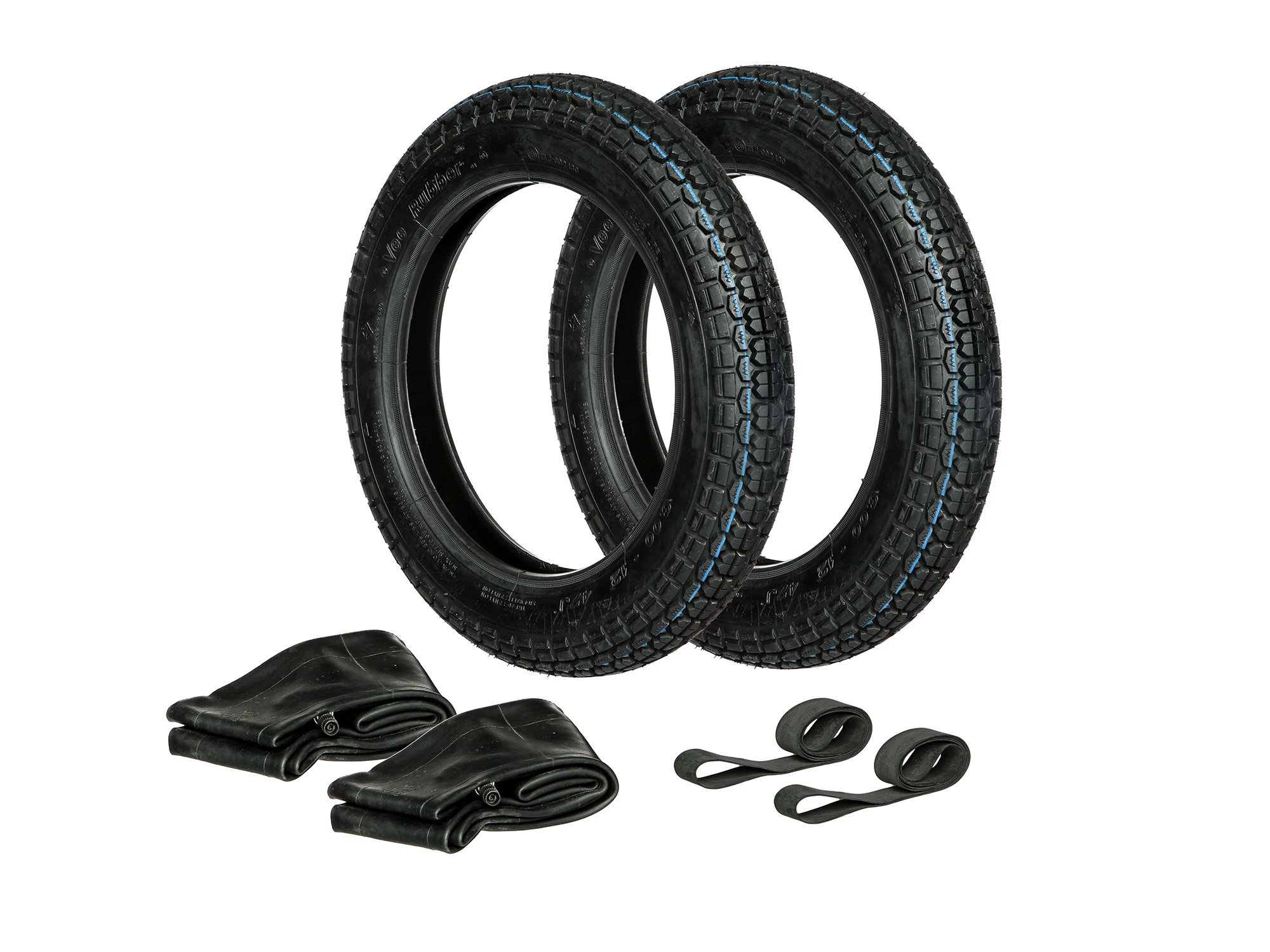 AKF Zestaw: 2 x opony 3,00 x 12 Vee Rubber VRM 220 + 2 x dętka + 2 x taśma do felg