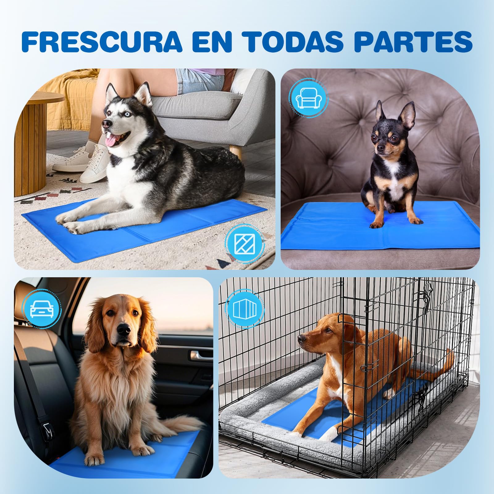 DONWEI Manta Refrescante Perros Gel 90CM Impermeable Plegable Verano | Gel no tóxico refrescante, limpieza sencilla, plegable, descanso fresco para mascotas medianas grandes