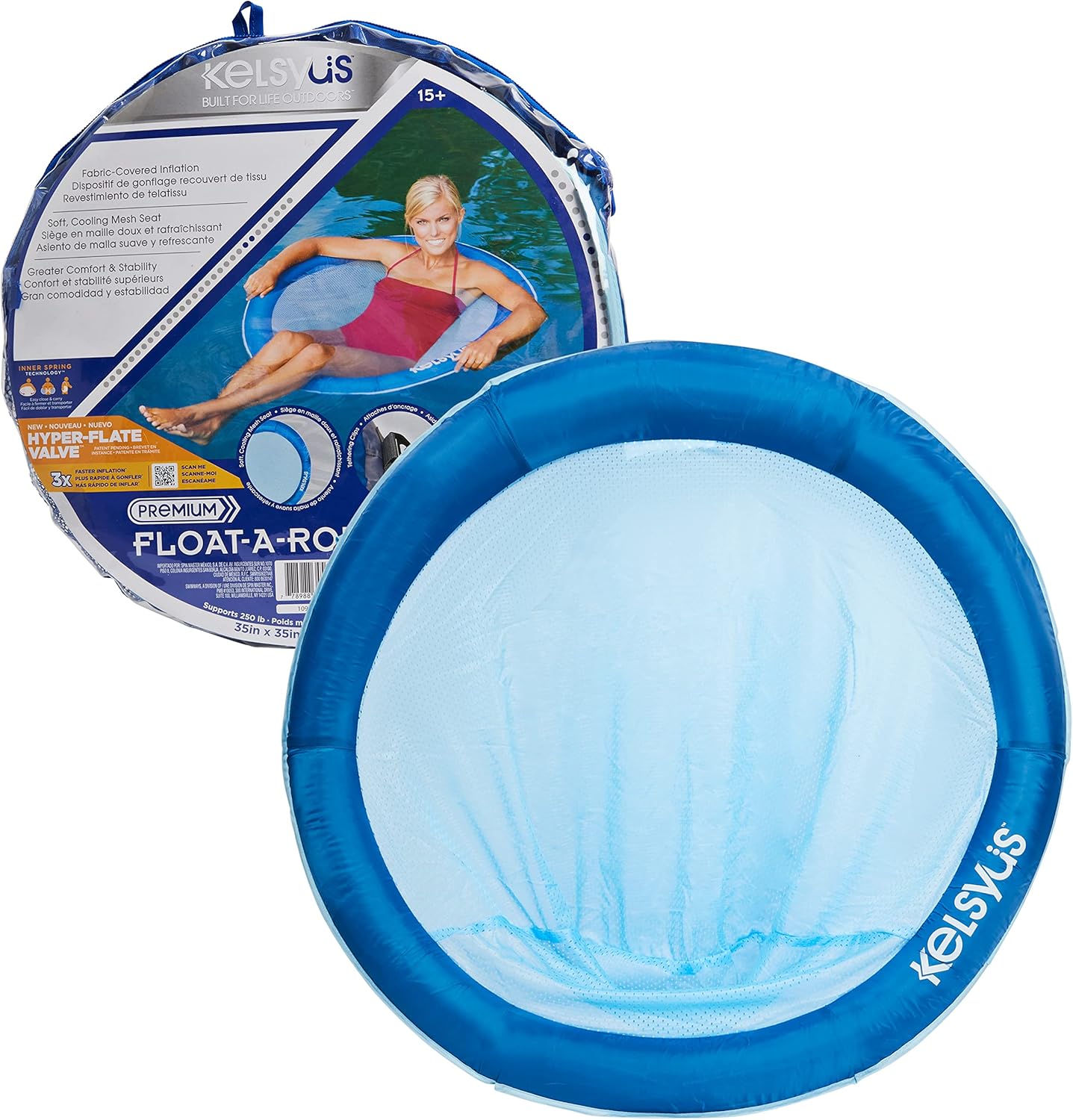 Kelsyus Premium FloatARound Portable Hammock Chair with Fast Inflation, Inflatable Fabric