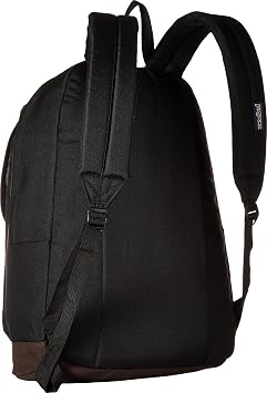 JanSport Cortlandt 15-inch Laptop Backpack - Rugged Vegan Leather Bag, Black