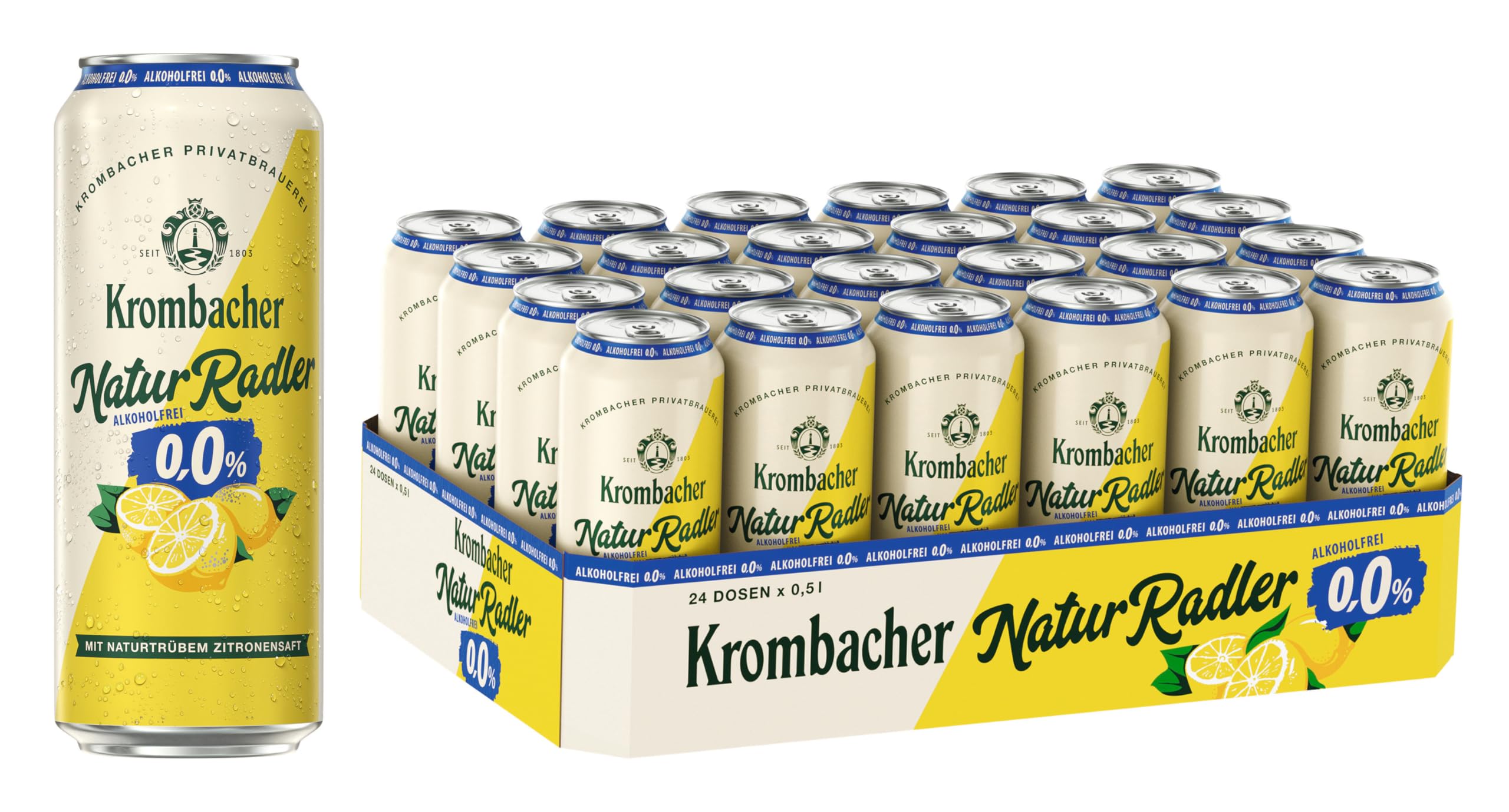 Krombacher Natur Radler o,0% Alkoholfrei Dose (24 x 0,5 l)