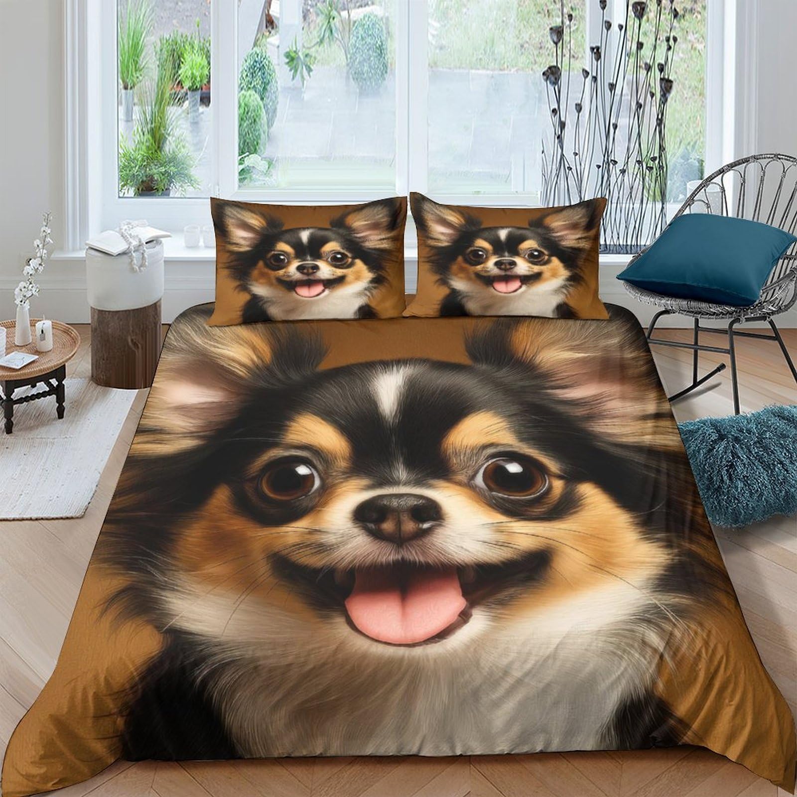 Ctjqhvkz Style-7 3D Printed Cute Dog Fitted Sheet Microfiber Soft Breathable Puppy Face Mattress Cover For Bedroom Guest Room Decor Single（135X200cm）