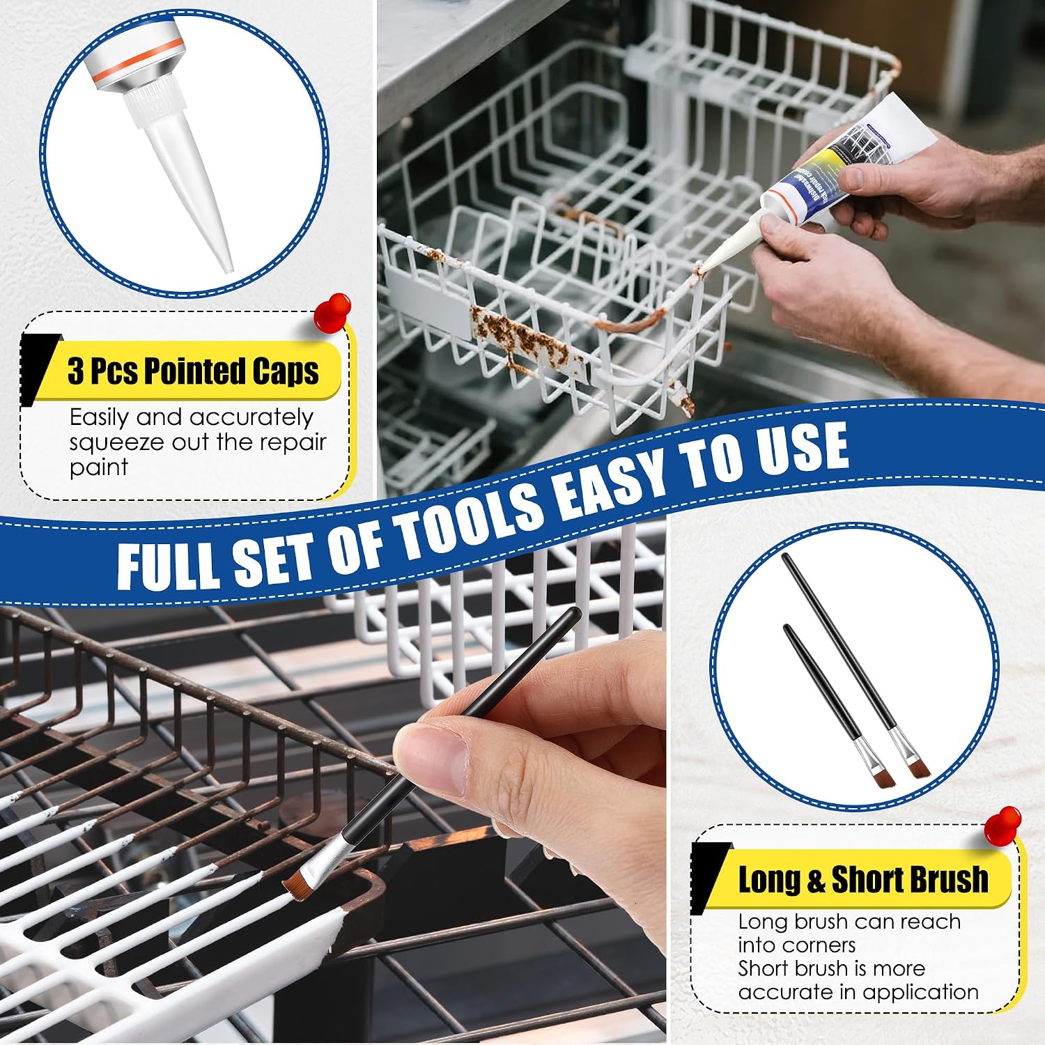 1.7oz Dishwasher Rack Repair Coating White Dishwasher Rack Paint