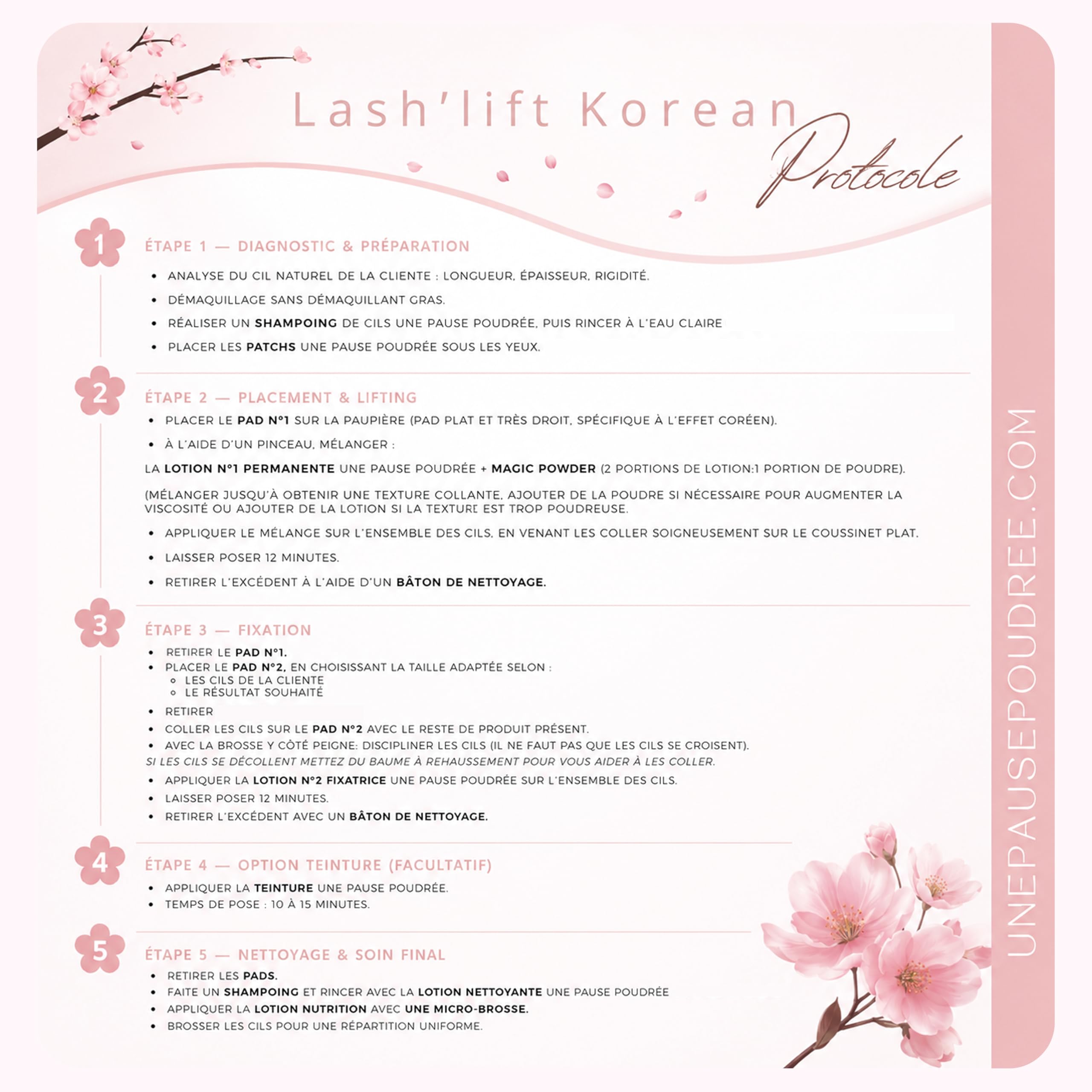 Une Pause Poudrée Kit Rehaussement de Cils Lash Lift Coréen Professionnel | Technique Sans Colle | Résultat Lifté Naturel Brillant & Durable | Formule Nourrissante | 10 à 15 Poses