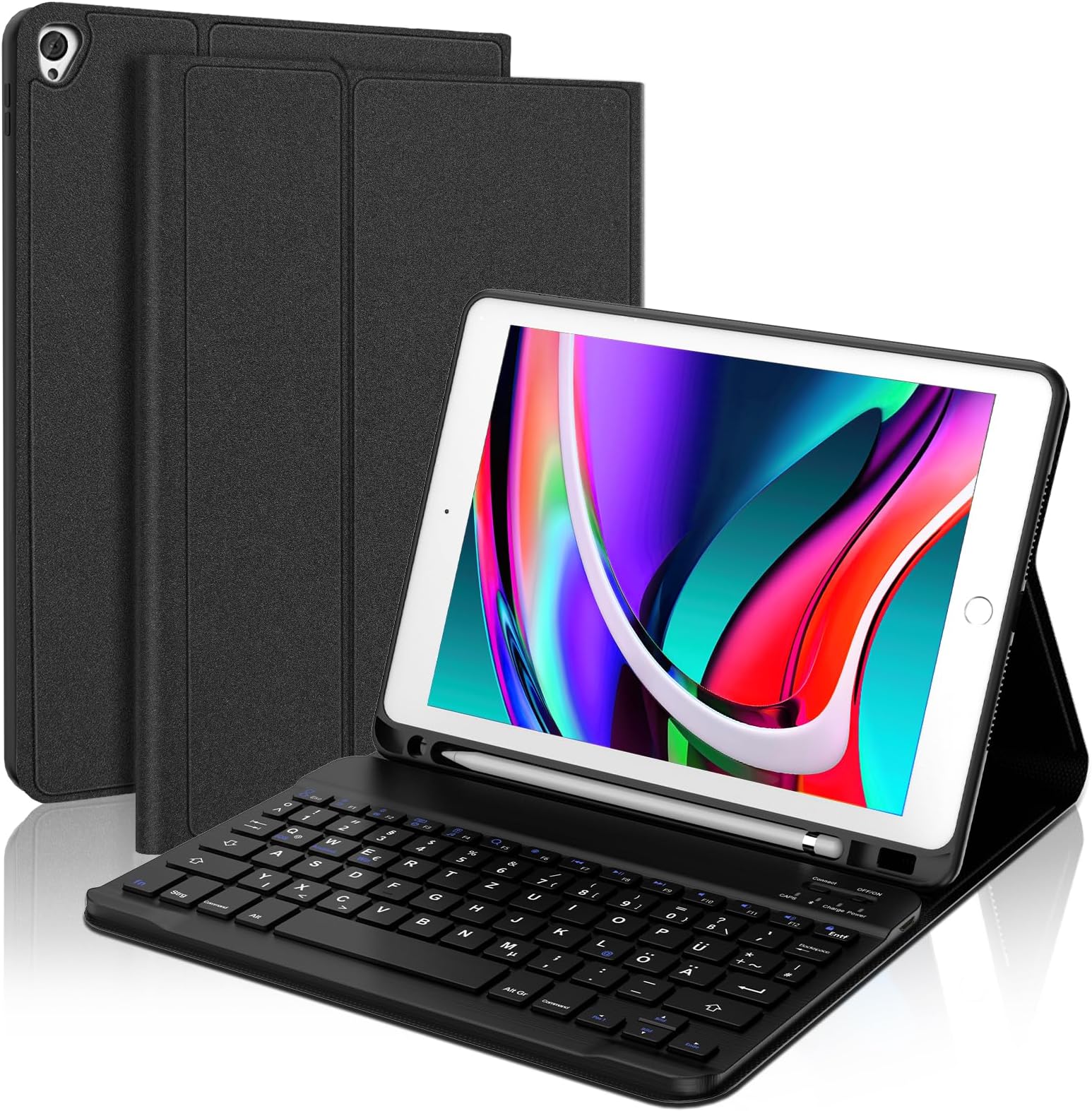 Ipad 5. Generation Hülle Mit Tastatur FOGARI Tastatur Hülle für iPad 10.2 Zoll 2021/2020/2019, Deutsches