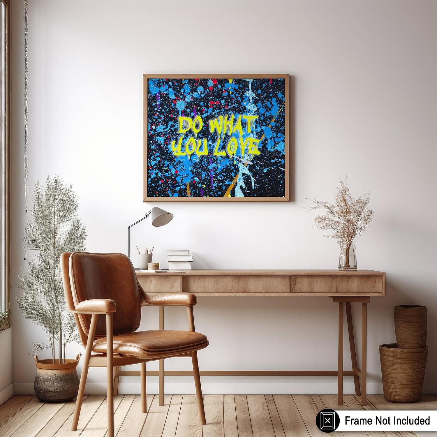 Poster Master Do What You Love Poster - Positive Quote Print - Graffiti Typography Art - Paint Splatter Illustration - Colorful Pattern - Living Room or Bedroom Wall Decor - 8x10 UNFRAMED Wall Decor