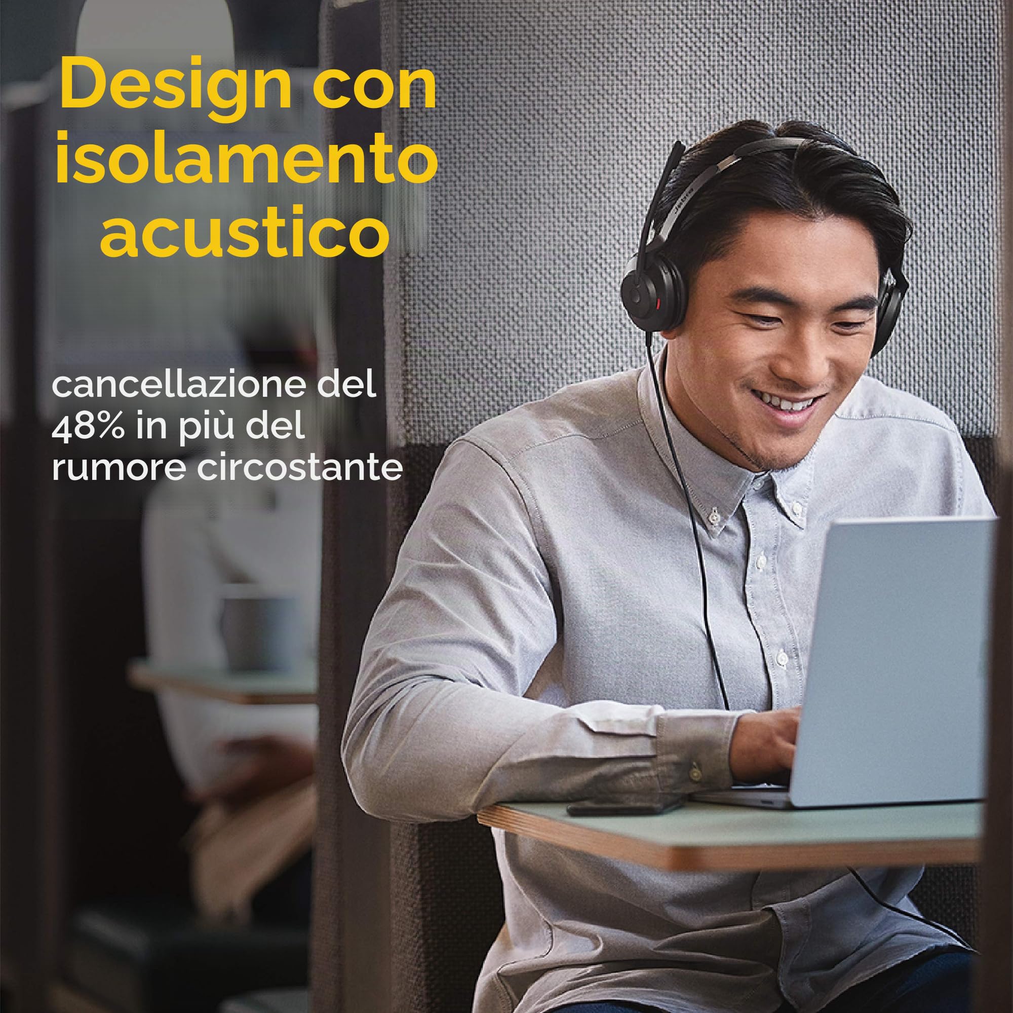 Jabra Evolve2 30 MS Cuffie cablate, USB-A, stereo, nero – Leggero auricolare portatile con 2 microfoni incorporati – Cuffie da lavoro con audio superiore e comfort affidabile