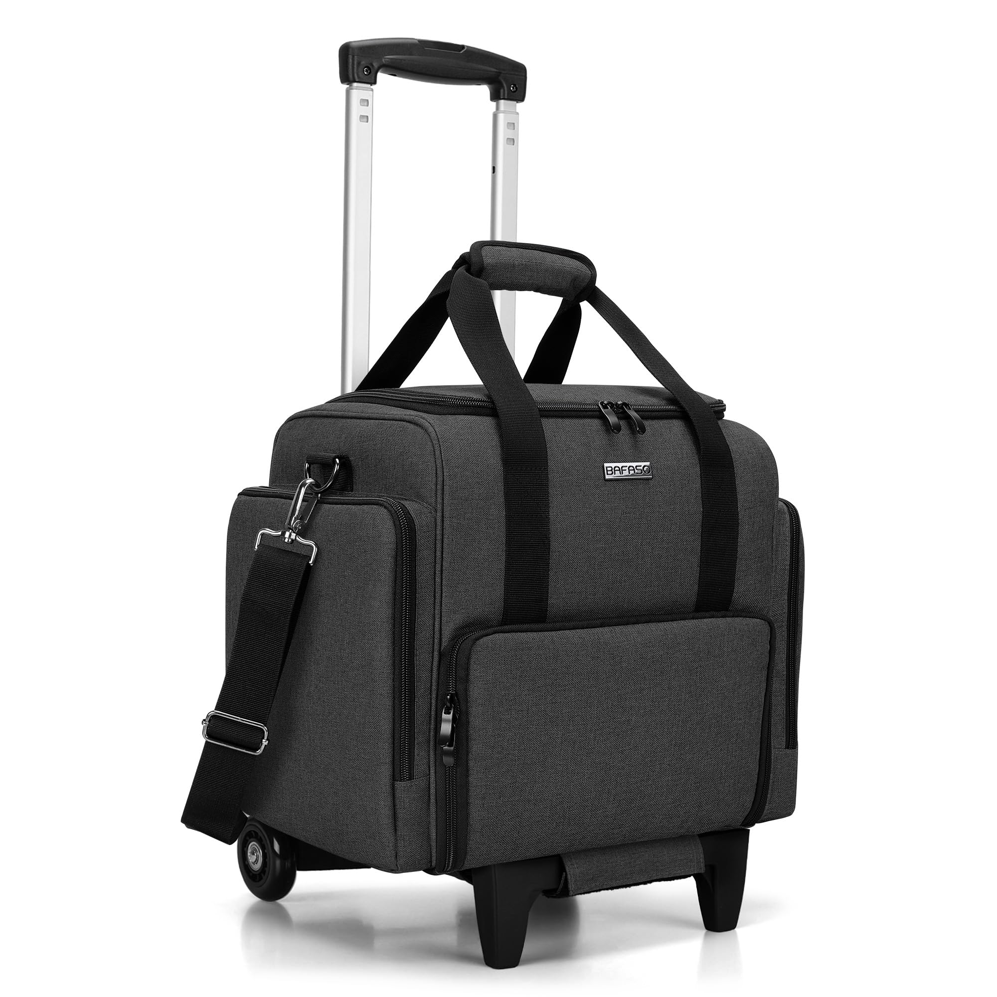 BAFASO Rolling Tattoo Case with 3 Removable Pouches and Detachable Dolly, Tattoo Travel Case for Tattoo Stencil Printer and Tattoo Supplies (Patented), Black-image-38