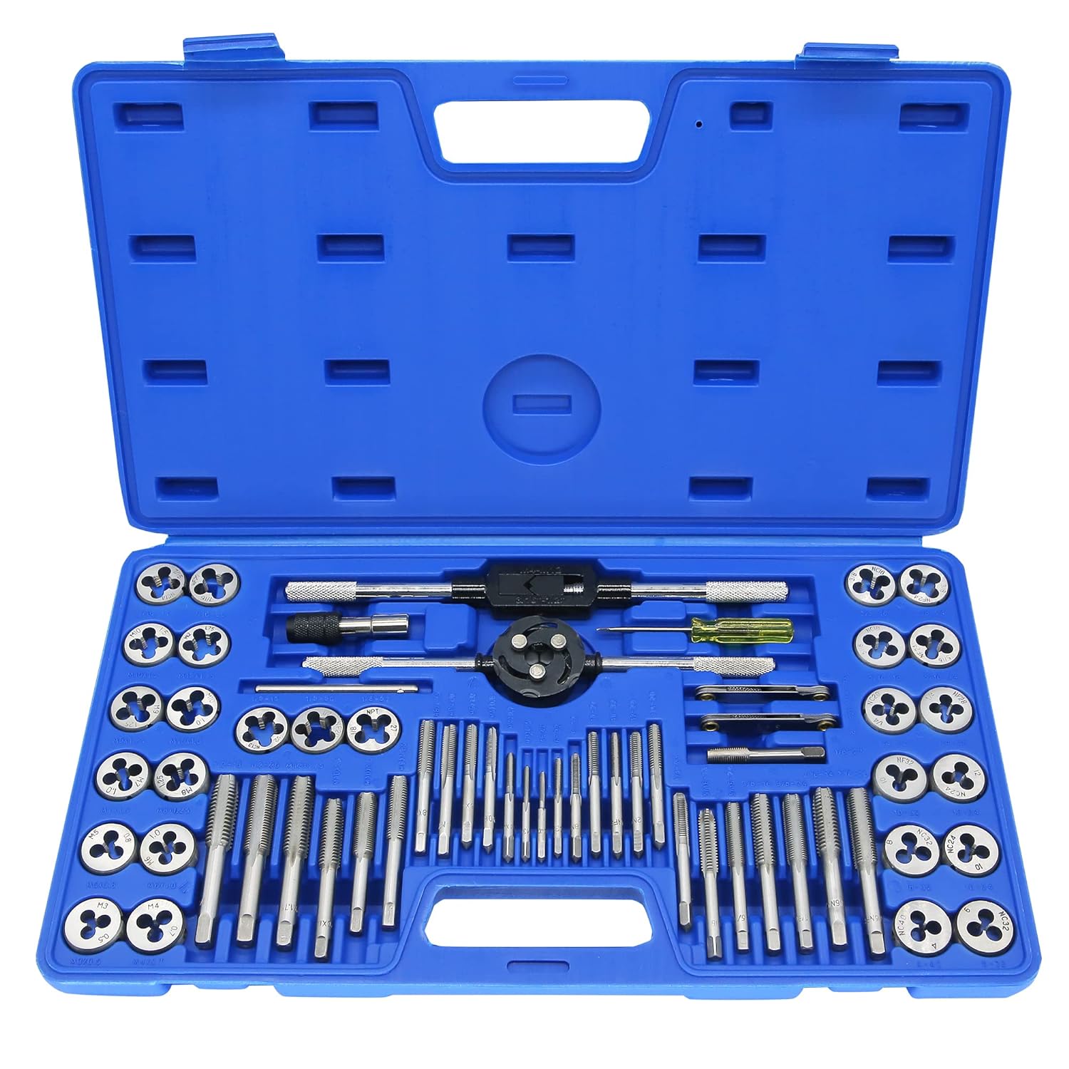 GMTOOLS 60PCS Tap and Die Set, Metric Standard Size M3 to M12, Threading Tool Set