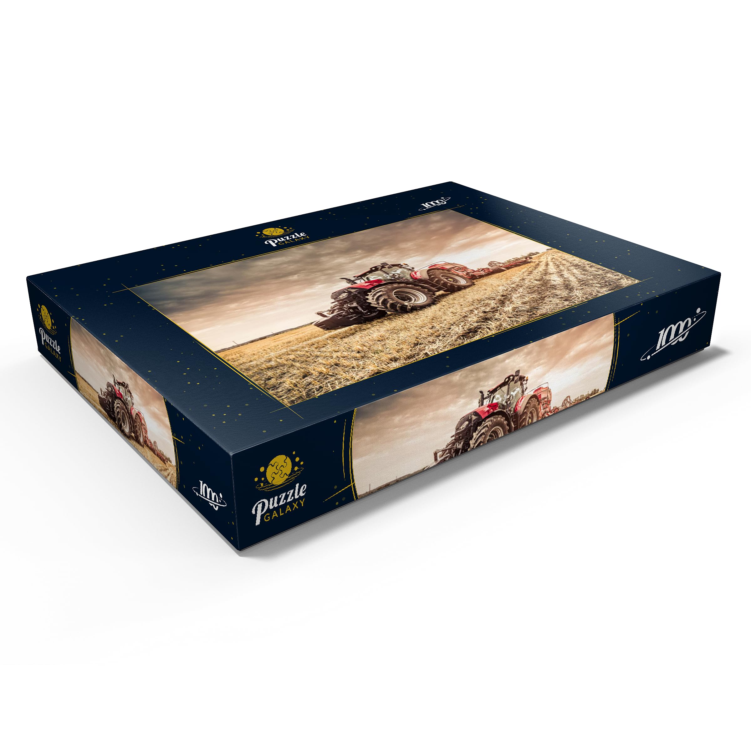 Modern Red Tractor During Seeding - Premium 1000 pieces Puzzle - MyPuzzle special collection from Puzzle Galaxy - Image 3