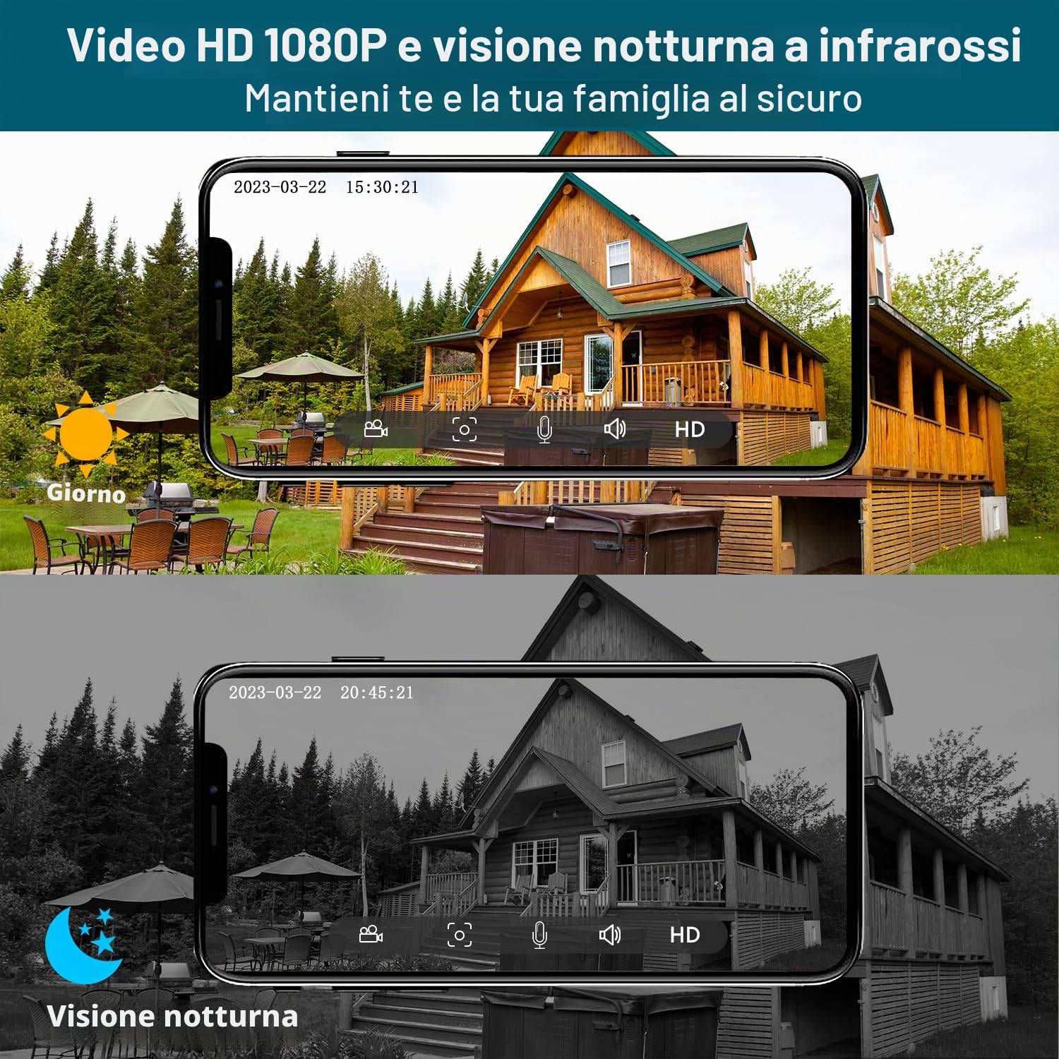 Videocitofono wireless con campanello, Smart WiFi campanello con cambio vocale, rilevamento movimento PIR, 1080P HD, visione notturna, audio bidirezionale, alimentazione a batteria, WiFi 2.4G, IP66