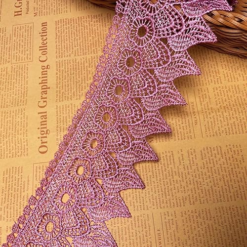 Miniatura 10 de 3.5 in de ancho con patrón de vela europea bordado inelástico con ribete de encaje, cubierta de cortina para mantel de cortina, ropa y accesorios (2