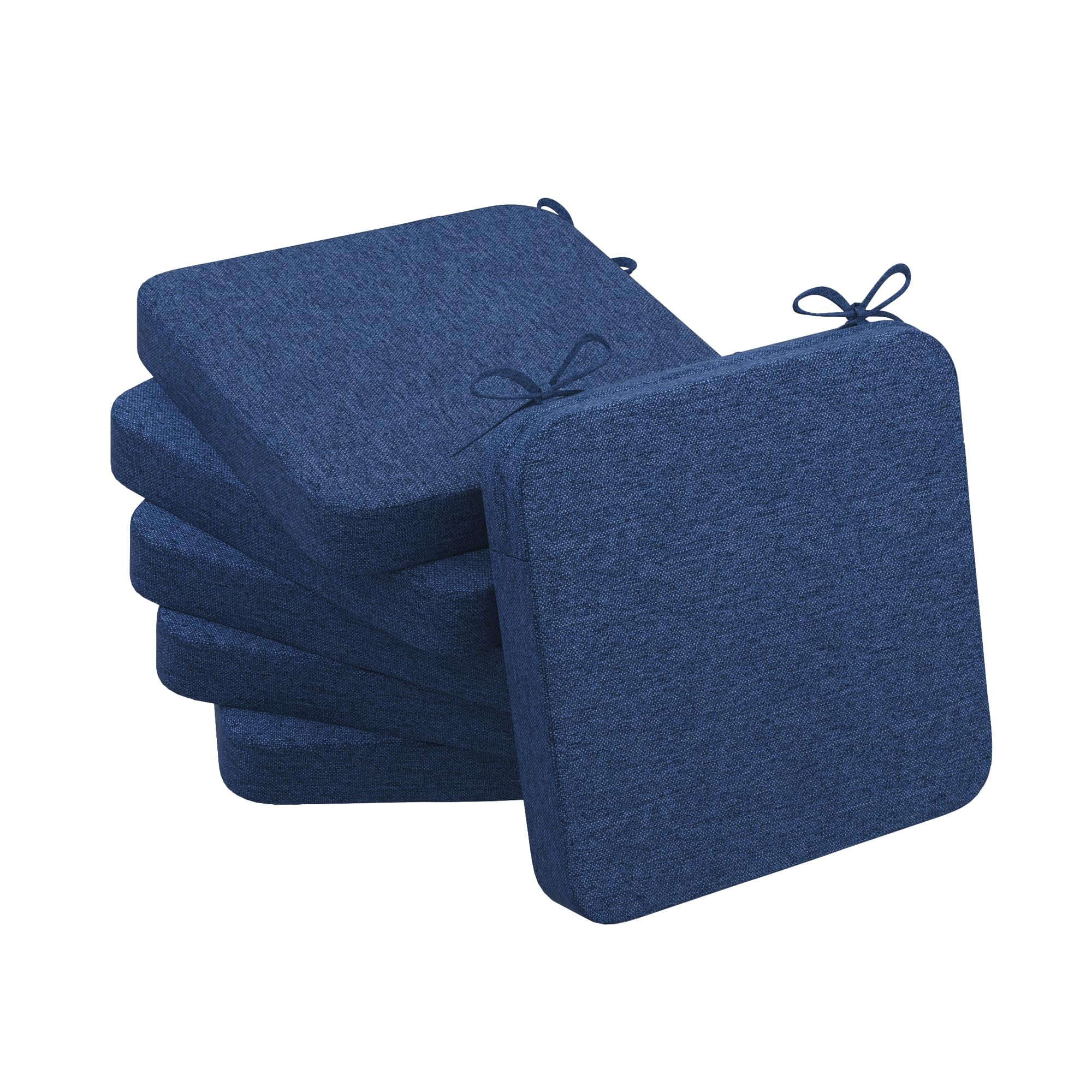 AAAAAcessories Square Chair Cushions for Dining Chairs with Ties and Removable Cover, 2" Thick ...