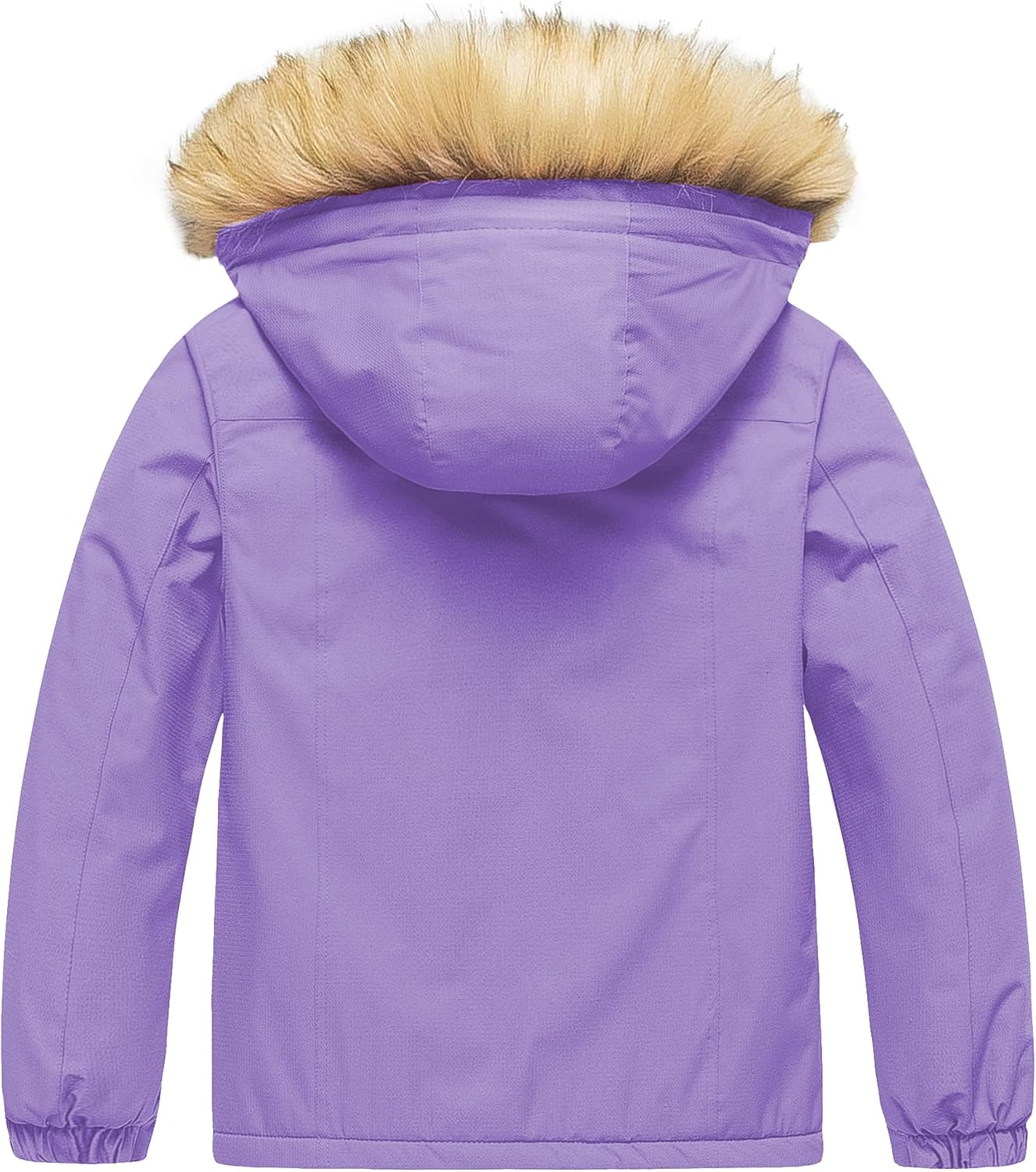 Pursky Girl's Waterproof Ski Jacket Kids Winter Snow Coats Kid's Snow Pants Girl's Winter Ski Bibs Snowbibs Sets Purple Size 8