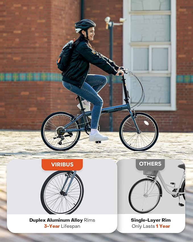 Bicicleta plegable VIRIBUS para adultos 20 pulgadas miniatura 6