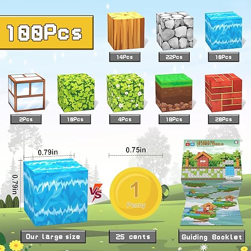 Miniatura 2 de Juguetes de bloques magnéticos, juguetes de construcción magnéticos 3D, 100 piezas de juguetes de construcción para niños a partir de 3 años,
