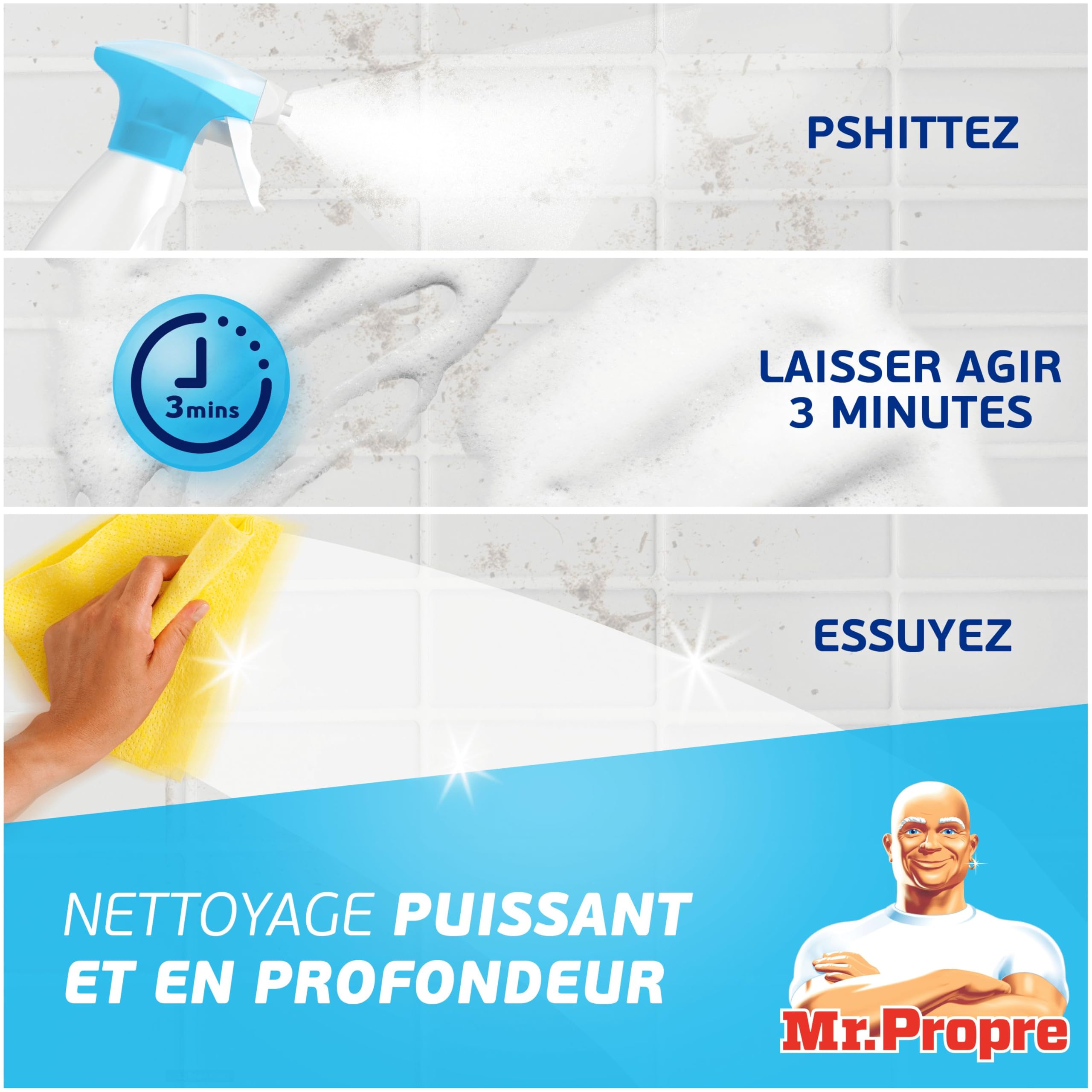 Mr. Propre Spray Nettoyant Multi-Usages Eucalyptus Bicarbonate 800ml x10 | Parfum Eucalyptus avec du Bicarbonate de Soude, Élimine Jusqu’à 99.99% De La Saleté Et La Graisse Brûlée, Sans Résidus