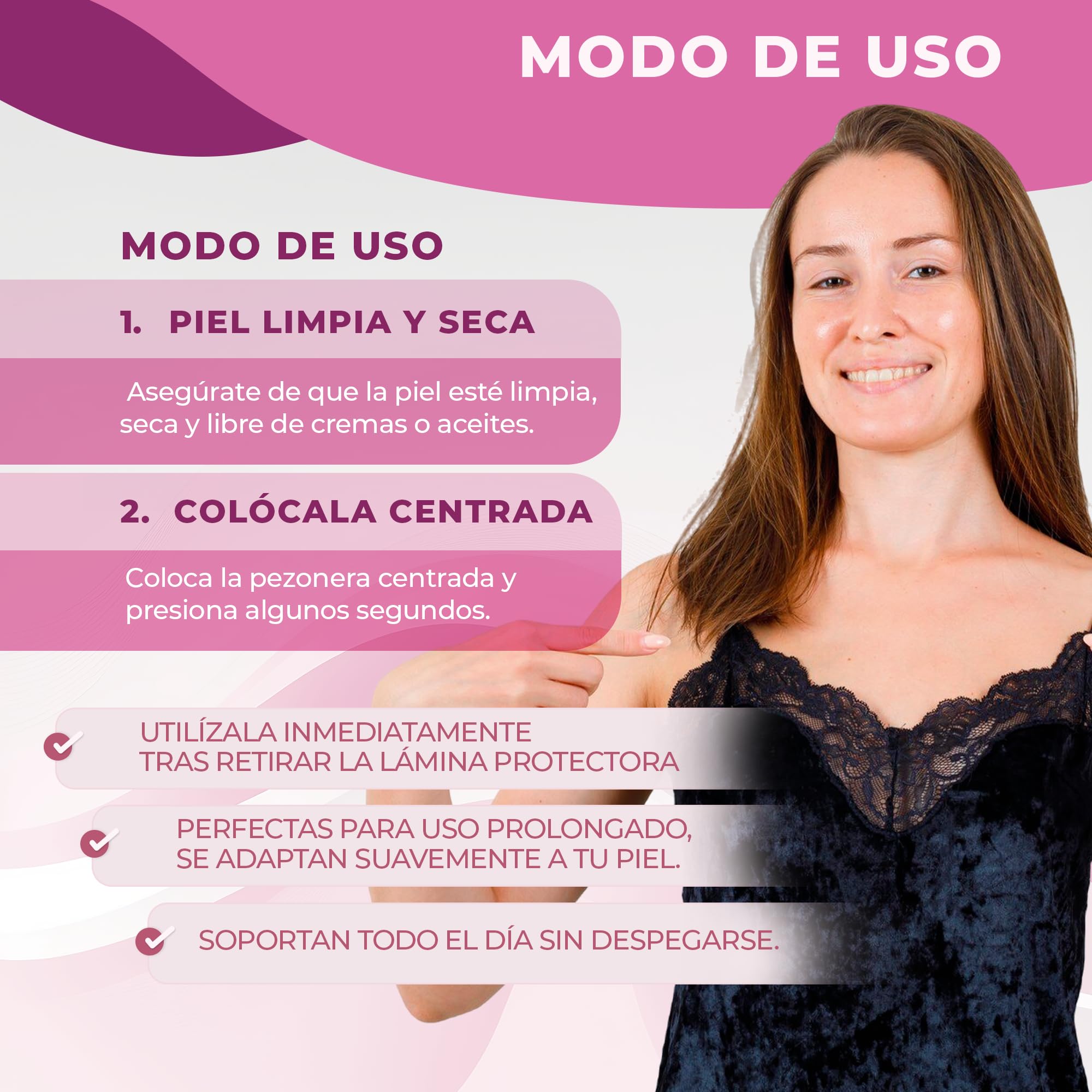 Pezoneras Adhesivas Invisibles 6cm Ø Fijación Extra Natural Resistente al Sudor