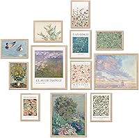 TwoDays Vintage Eclectic Wall Art Prints Set of 12 - Colorful Maximalist Gallery Posters, Multi-Size Unframed Dorm Room Decor (8x10 Max)