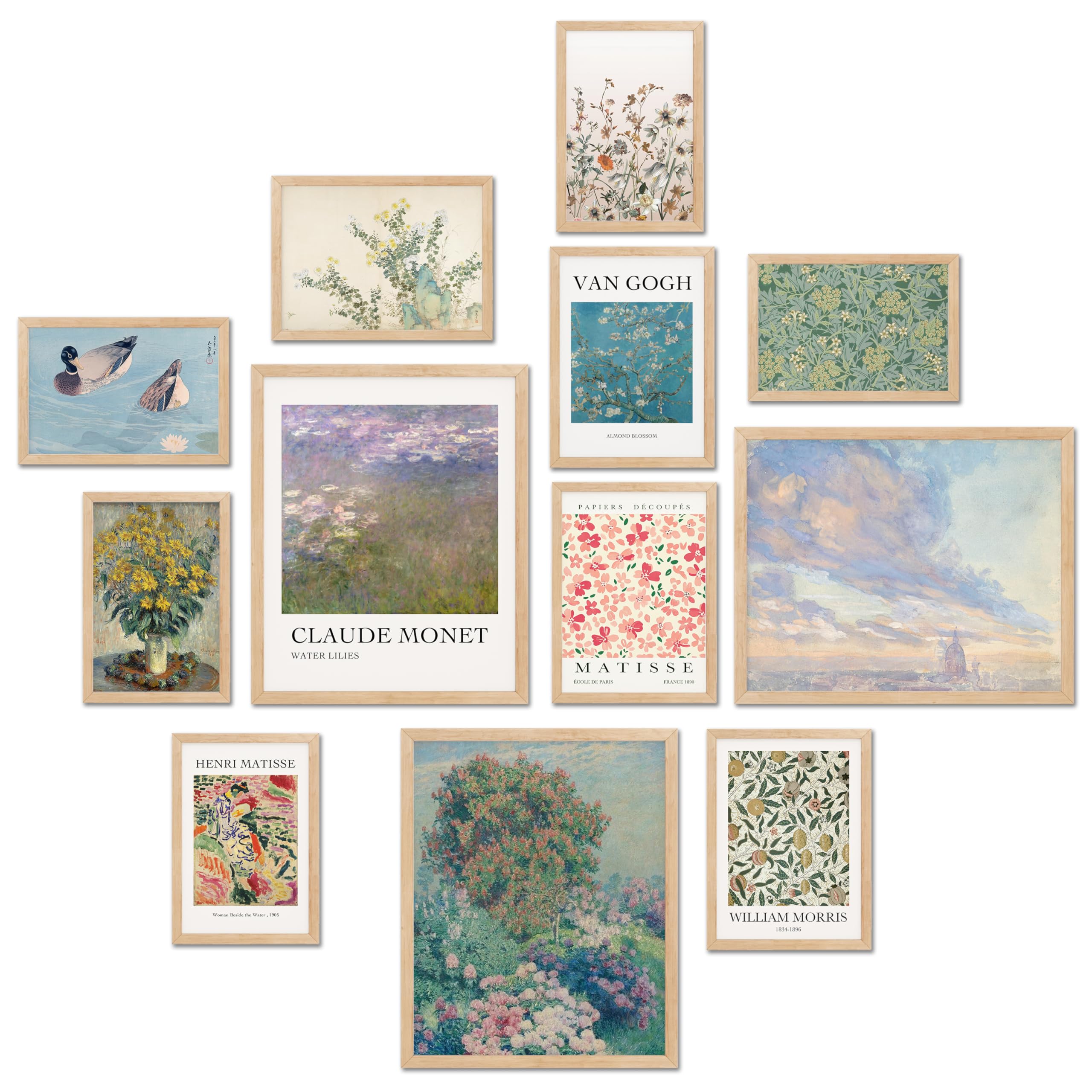 TwoDays Vintage Eclectic Wall Art Prints, Colorful Maximalist Room Decor Aesthetic, Famous Artist Painting Gallery Artwork Posters for Dorm. (Multi Sizes, 8" X