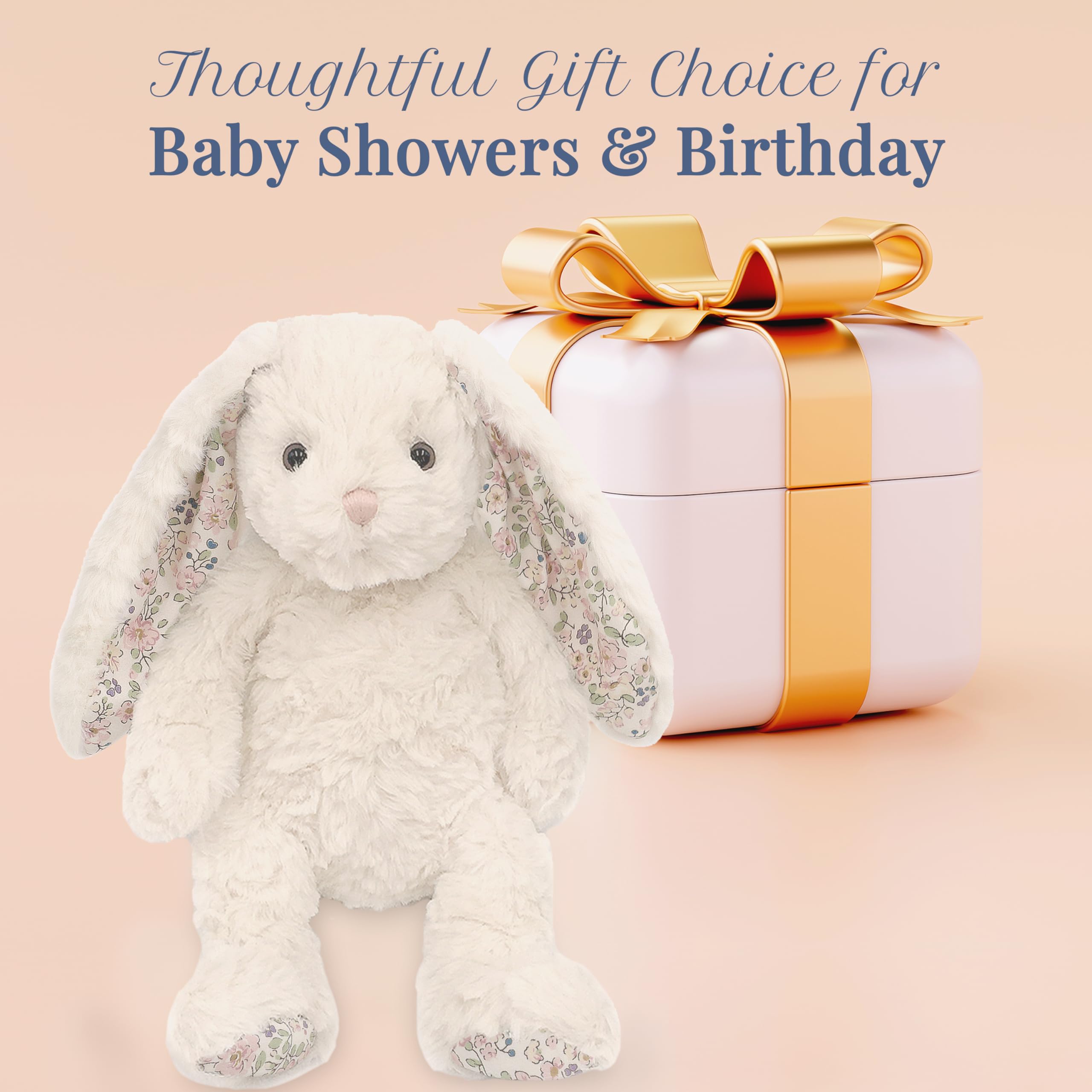 MON AMI Faith - Peluche a forma di coniglietto color crema, 38 cm, morbido giocattolo regalo per bambini e neonati, compagno di peluche per giochi e pisolini