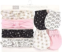 Vista 3 de Hudson Baby Conjunto de diadema de algodón y manoplas para rascar para bebé Unicornio