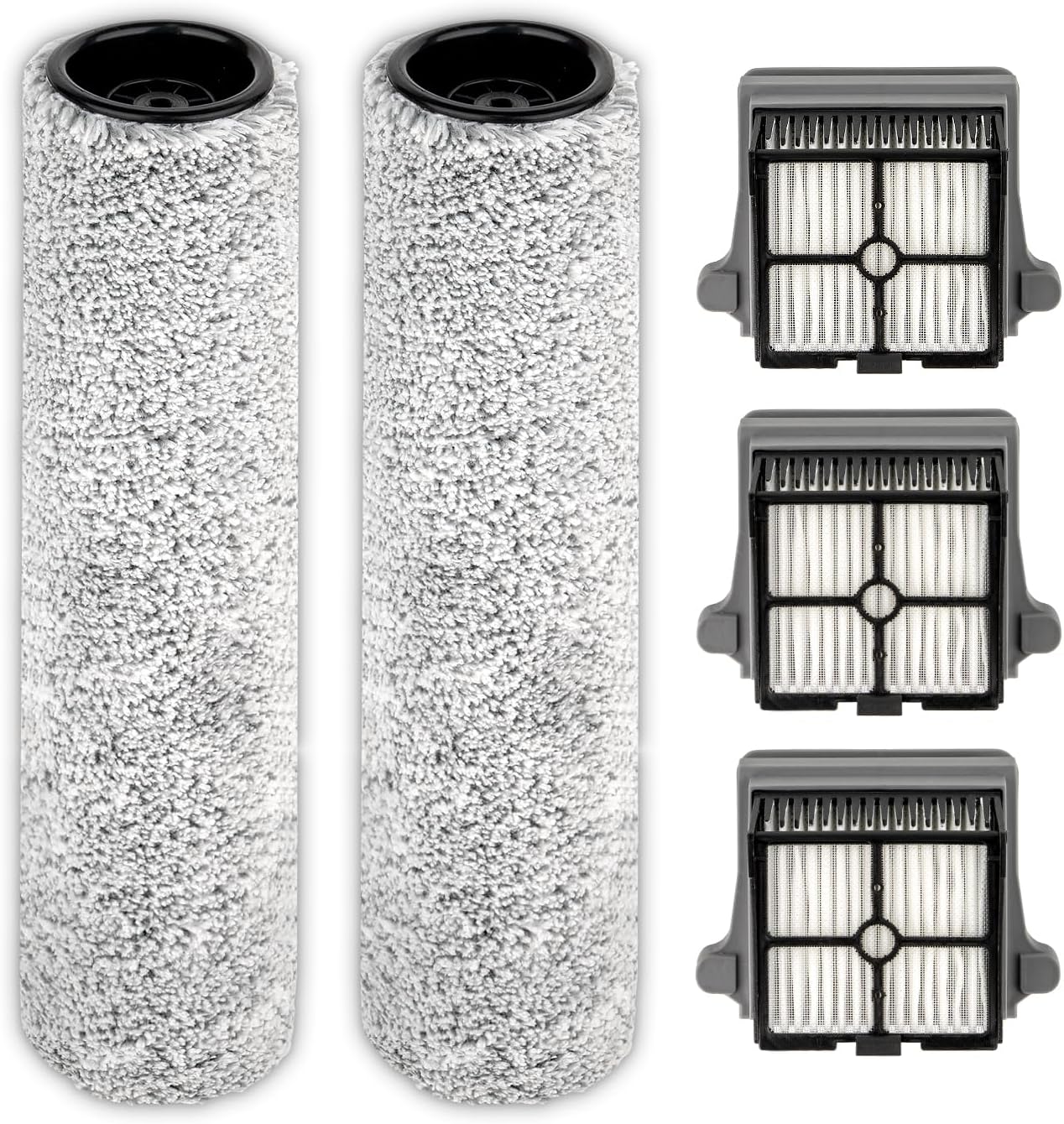 【Version 2, Detachable】(5 Pack) S7 Pro Brush Rollers and HEPA Filters Compatible With Tineco Floor One S7 Pro, Floor One S6 Wet Dry Vacuum Cleaner (Excluding Handle)
