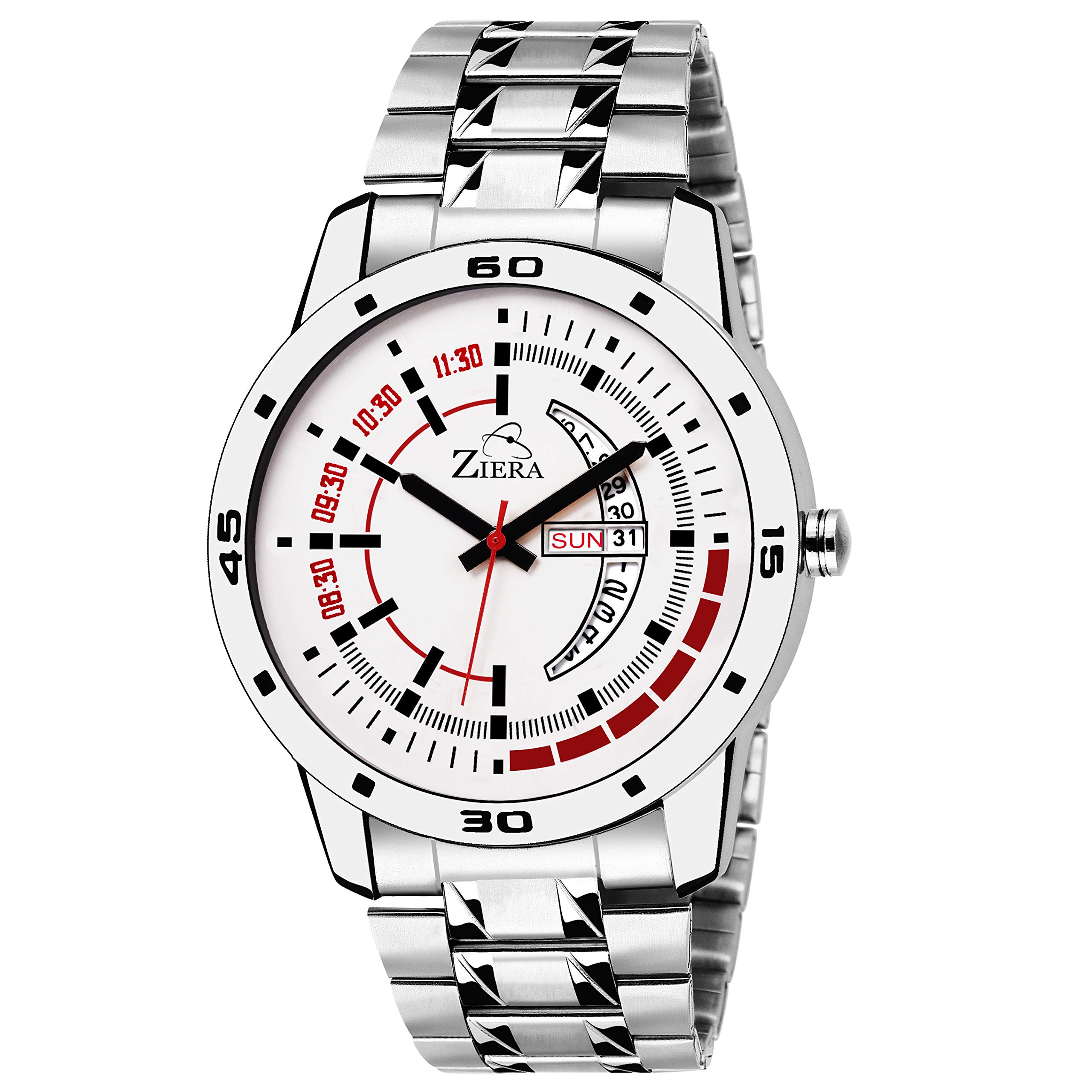 ZIERA Day and Date Analogue White Dial Mens Watch (B07J1P2XGP) Amazon Price History, Amazon Price Tracker