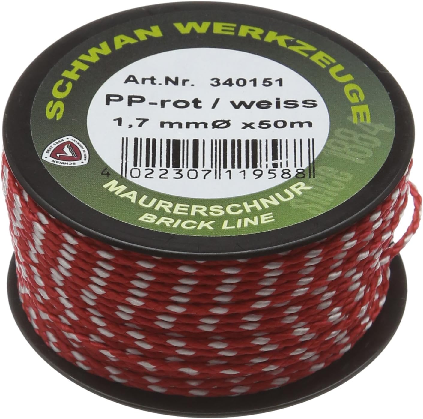 Schwan SCH-340151 50m Builders Line on Spool, Red