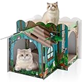 Multi Level Cardboard Cat House with Scratchers Large Sturdy Cat Villa 17