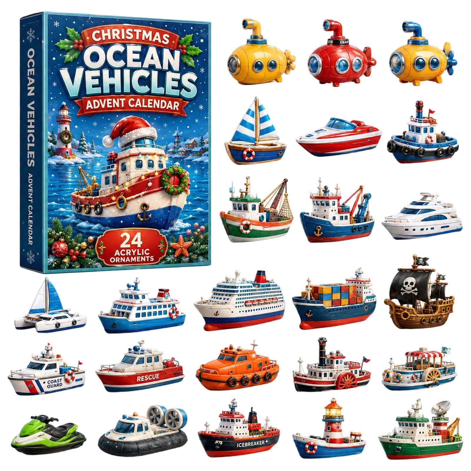 2026 For Kids Boys 24 Days Countdown Calendar With 2D Vehicles Holiday Advent Calendars For Kids Toddlers Boys