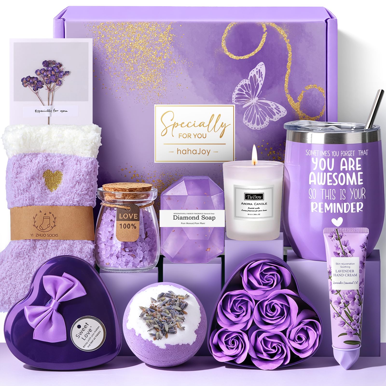 Birthday Gifts for Women, Unique Self Care Package Pamper Gifts for Women, Relaxation Spa Bath Set Get Well Soon Gifts for Her, Ladies Birthday Hampers Presents for Mum, Friends, Wife, Sister, Auntie