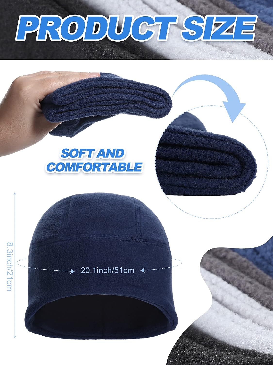 SATINIOR Winter Warm Skull Cap Ear Flap Soft Fleece Beanie Hat Thick Windproof Cap Skiing Outdoor Tactical Warm for Men Women