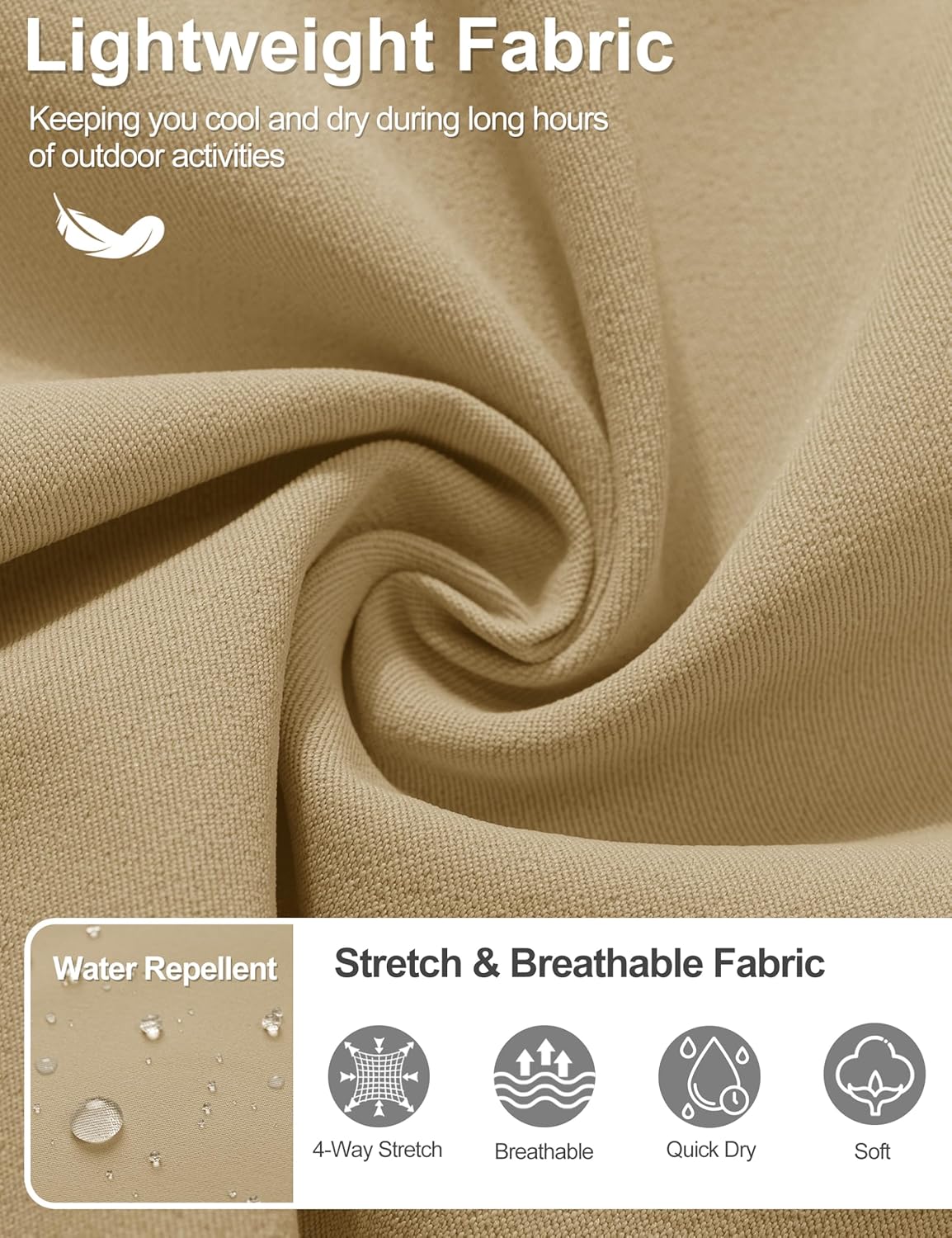 TACVASEN Men's 7" Golf Casual Shorts with 6 Pockets Stretch Lightweight Dress Work Short Flat Front Quick Dry for Summer - Image 3