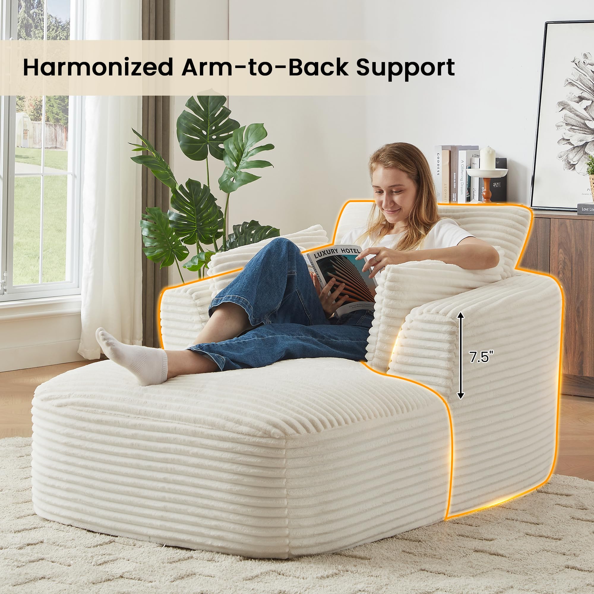 Amazon.com: ILCQU Oversized Chaise Lounge Chair, Cloud Chaise