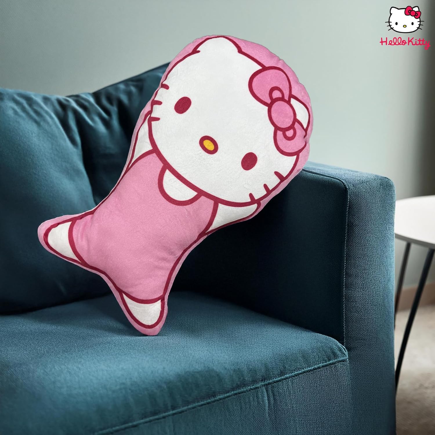 Hello Kitty Snuggle Pillow | Hello Kitty Home Goods | Hello Kitty Pillow Plush | Hello Kitty Pillow Cover Included | Pink/White | 15" | Officially Licensed