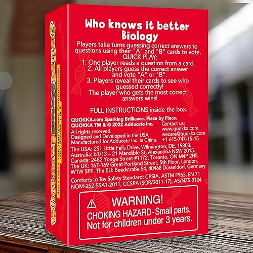 Vista 7 de QUOKKA ¿Quién sabe mejor? - Biología - Juego de preguntas de tarjetas familiares Preguntas divertidas de aprendizaje y educación para familias