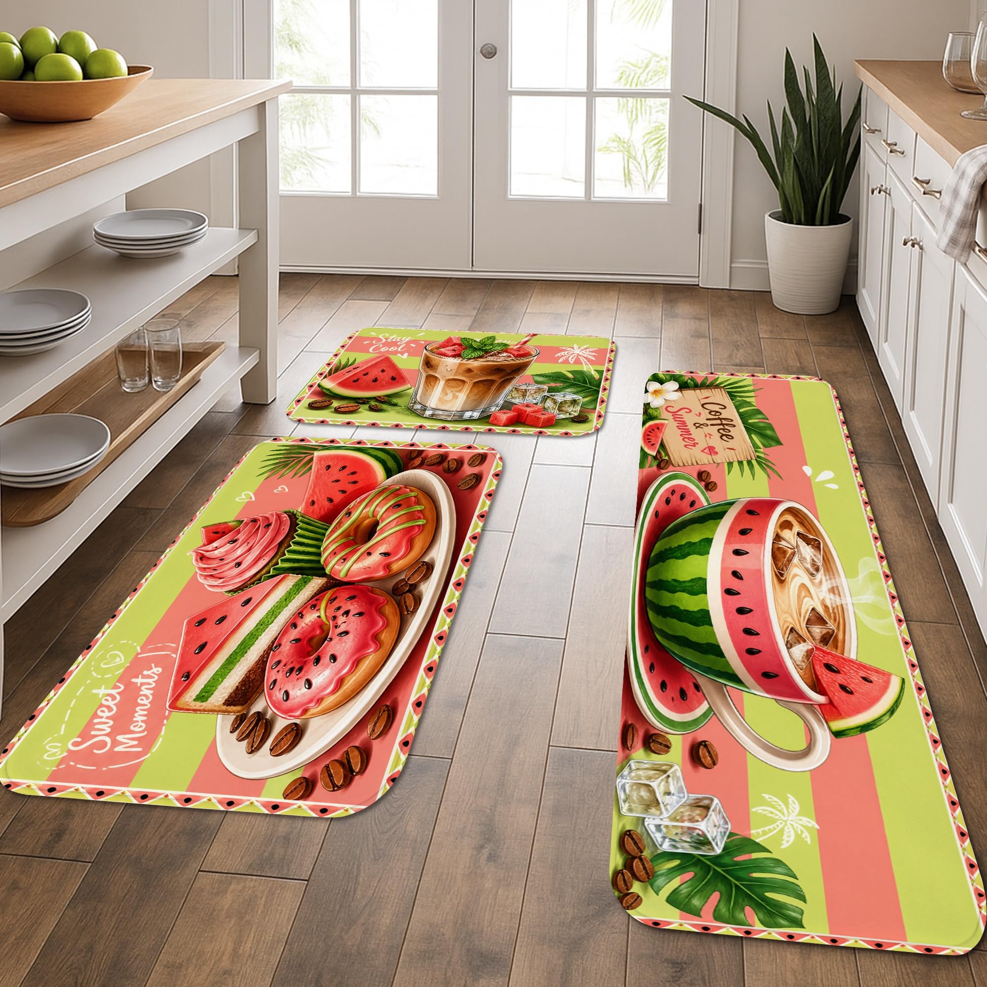 Tapis de cuisine lavable en machine lot de 3 antidérapants pour évier et buanderie