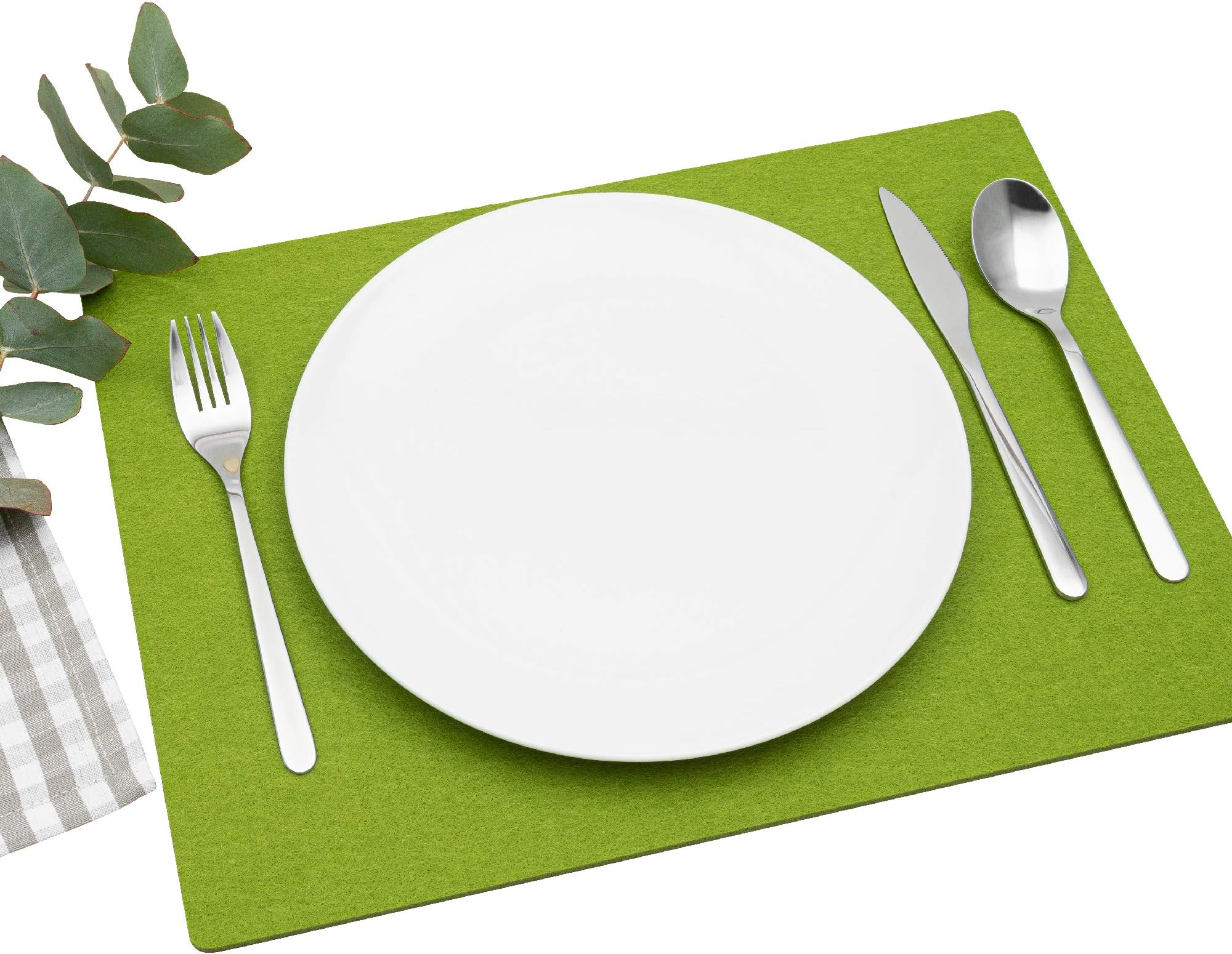 FILU felt place mats, set of 4, Fabric, Green, eckig (30 x 45 cm)