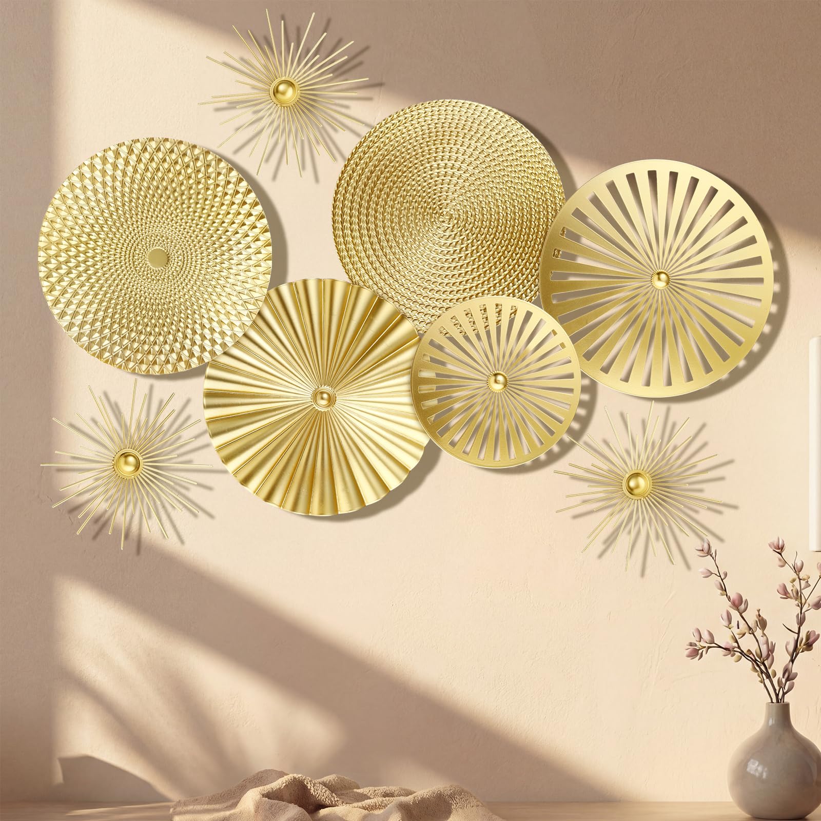 Amazon.com: Lingvee 8 Pcs Gold Wall Decor Modern Metal Decor Metal