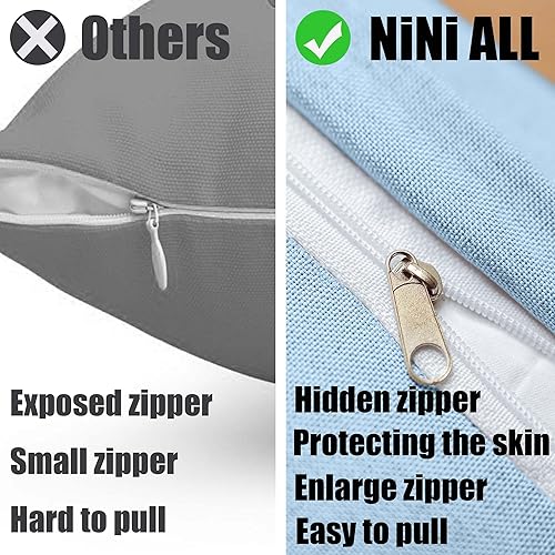 Miniatura 10 de NiNi ALL - Juego de 2 fundas de almohada impermeables para exteriores, decorativas, para casa de campo, jardín, patio, tienda de campaña, sofá, de