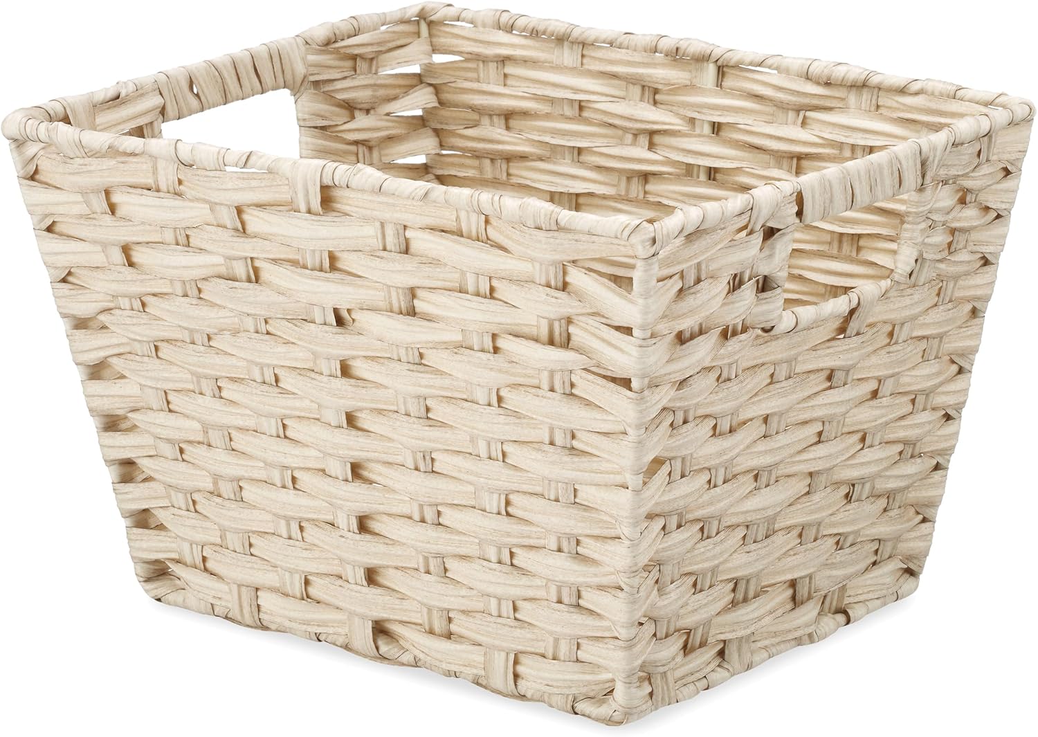 Whitmor Distressed Rattique Small Tote, 3 Pack, Smoke