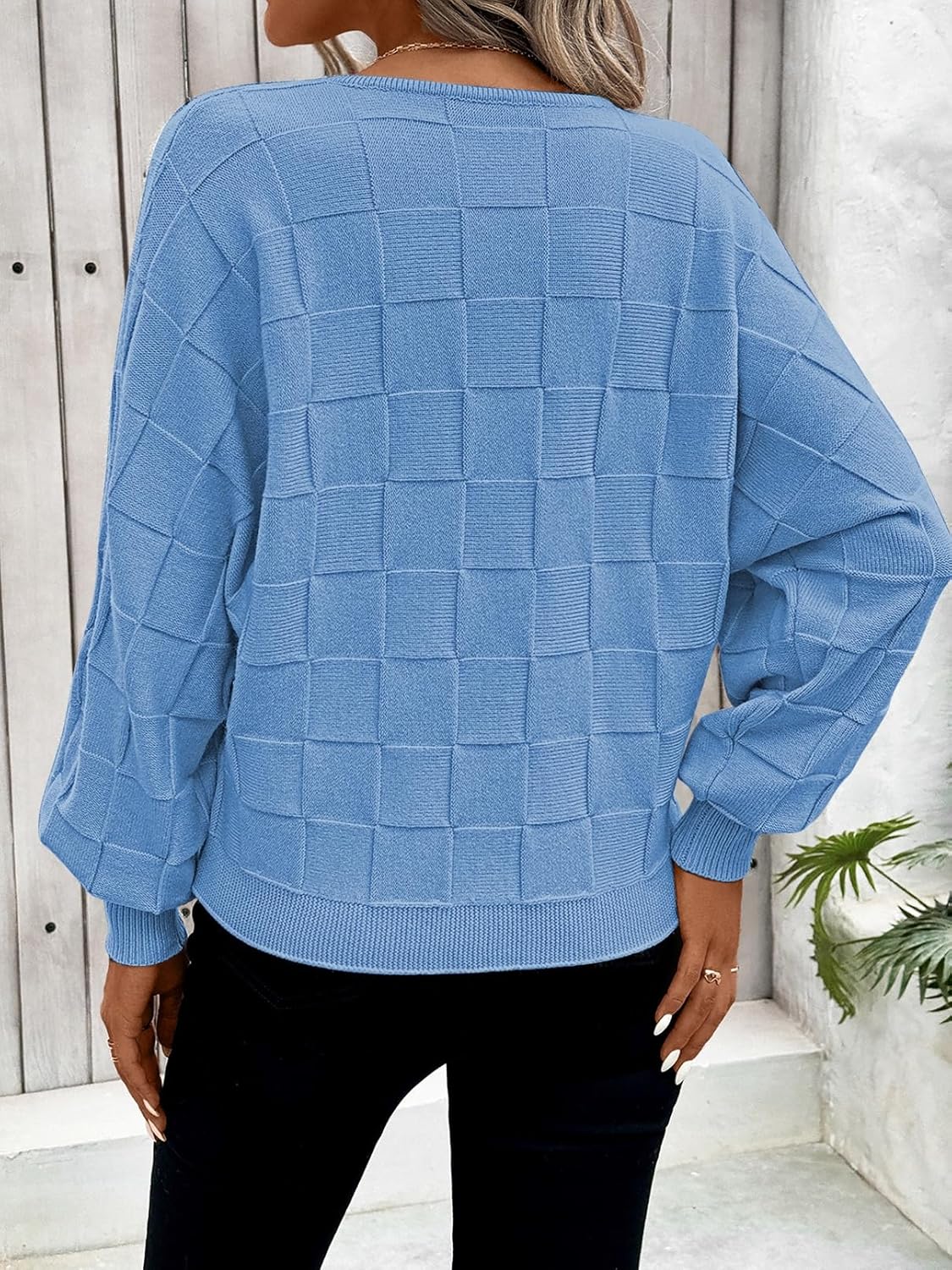 Pink Queen Women's Fall Sweaters 2025 Casual Long Batwing Sleeve Oversized Crewneck Pullover Winter Fashion Trendy Outfits - Image 4