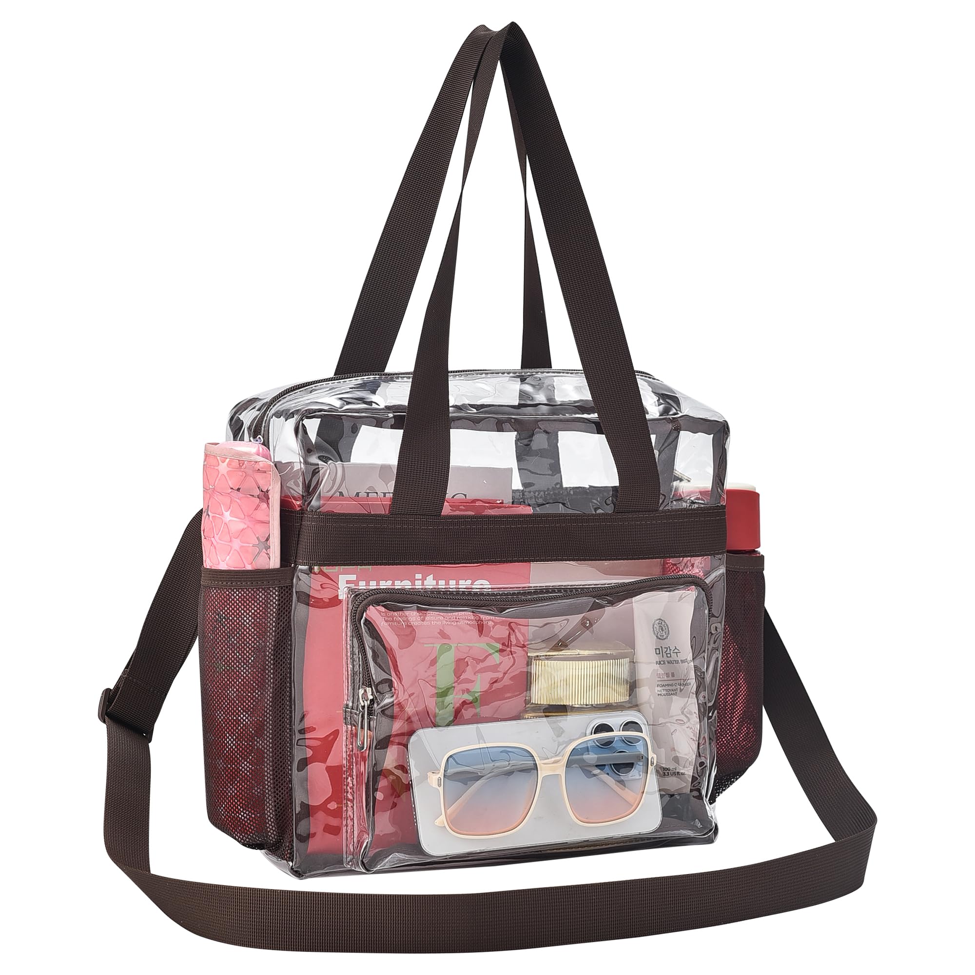 Busiuw Clear Bag for Stadium Events Stadium Approved Clear Tote Bag 12x12x6