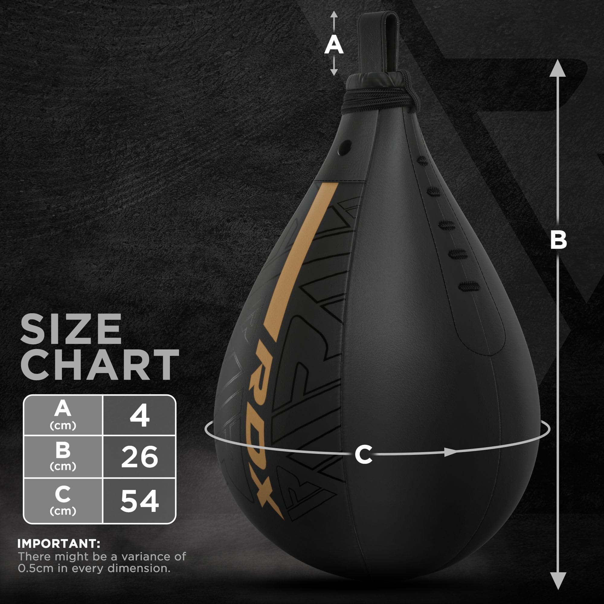 RDX Boxbirne Maya Hide Leder Set, Speedball Hängend Mit Halterung, Punchingball Boxing Speed Bag, Geschwindigkeit Ball Boxen Training Trainingsgeräte Gym Fitness
