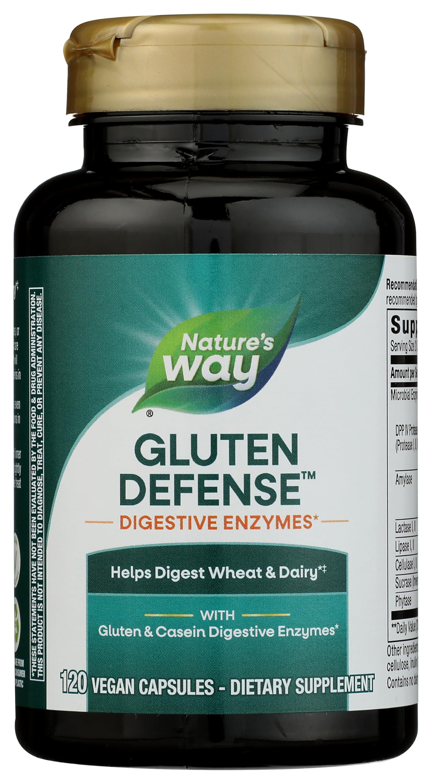 Nature's Way Gluten Defense, Digestive Enzyme Supplement*, 120 Capsules 120 Count (Pack of 1)
