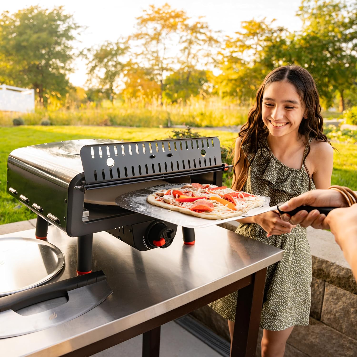 Leggero Black Stainless Steel Gas Outdoor Pizza Oven