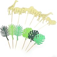 Vista 1 de 12 adornos para cupcakes de animales de la selva, decoración para cupcakes Wild One, decoraciones para cupcakes de safari, dos suministros de fiesta