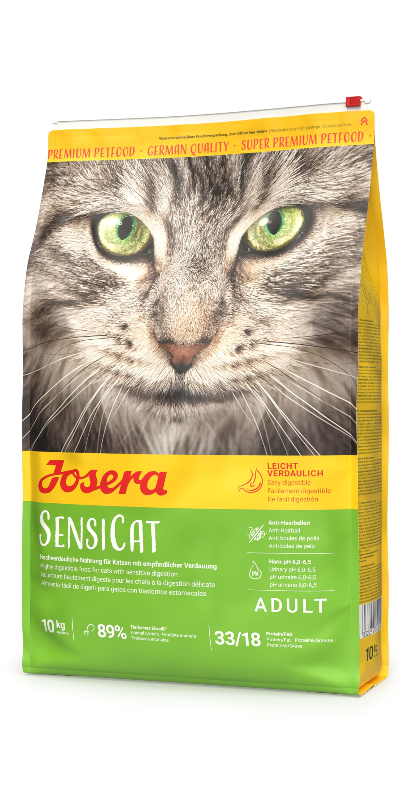 JOSERA SensiCat (1 x 10 kg) | Adultos | Pienso seco Gatos Adultos con sensibilidad digestiva | Aves y arroz | Fórmula de fácil digestión | Sin Trigo | Comida para Gatos | Pack 1